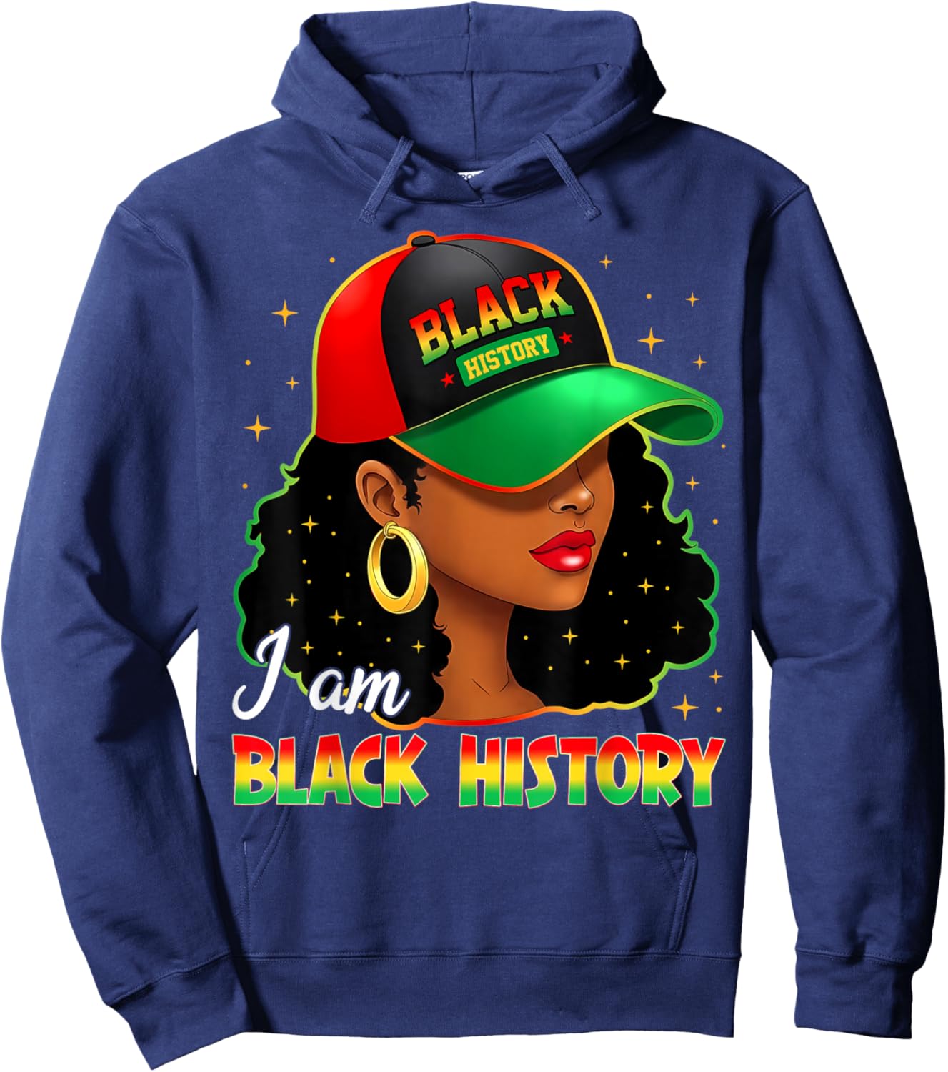 I Am Black History Women Girl Black History Month Juneteenth Hoodie - Hoodie | Navy
