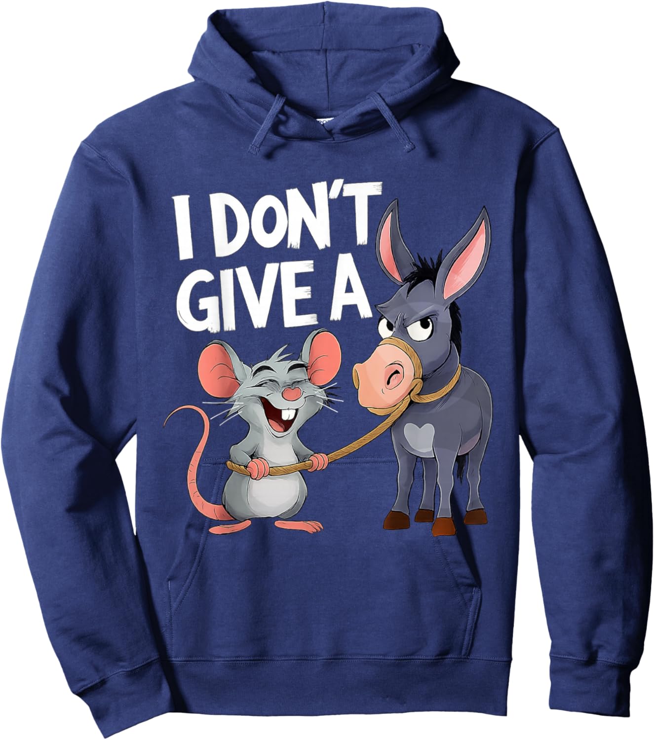 Mouse and Donkey Funny Sarcastic Animal Hoodie - Hoodie | Navy