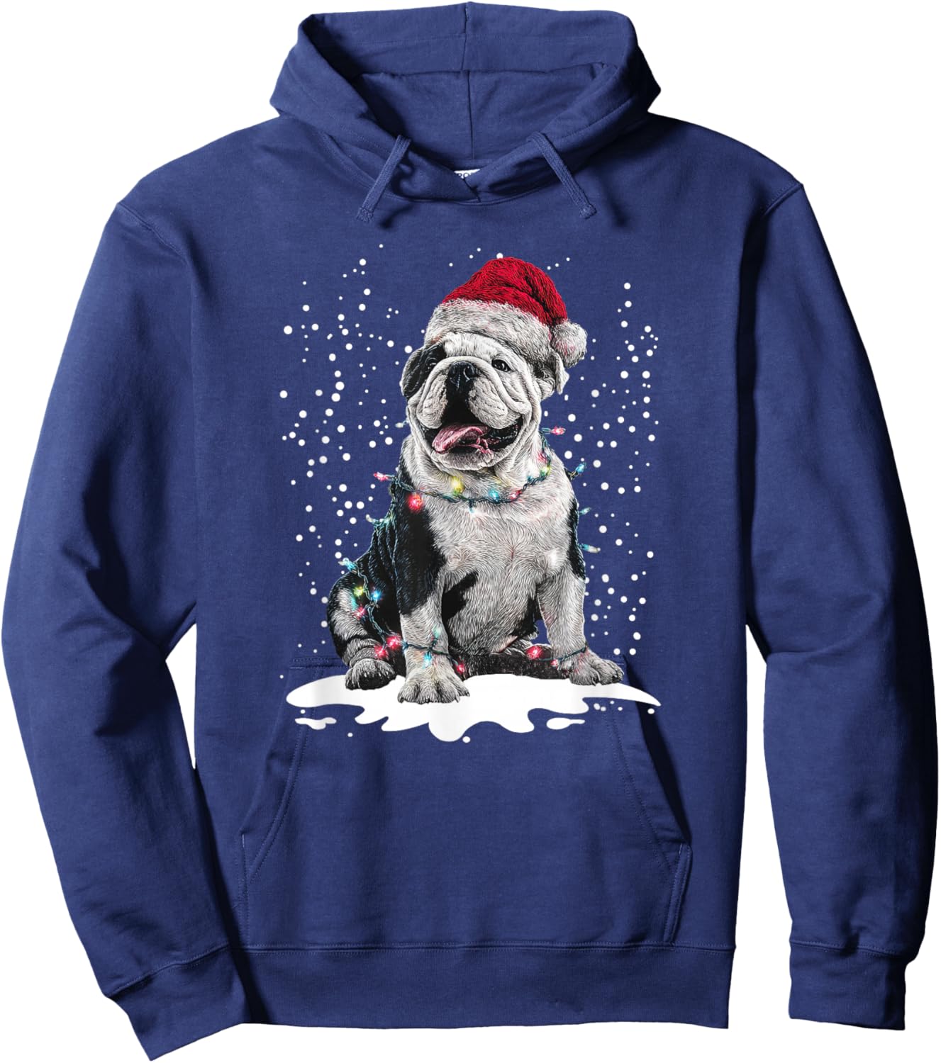 Dog Xmas Men Women Favorite English Bulldog Christmas Hoodie - Hoodie | Navy