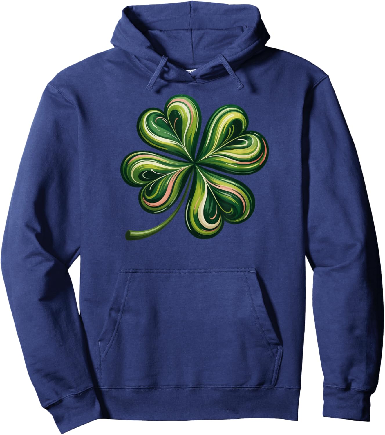 Lucky Shamrock Four Leaf Clover St. Patricks Day Hoodie - Hoodie | Navy