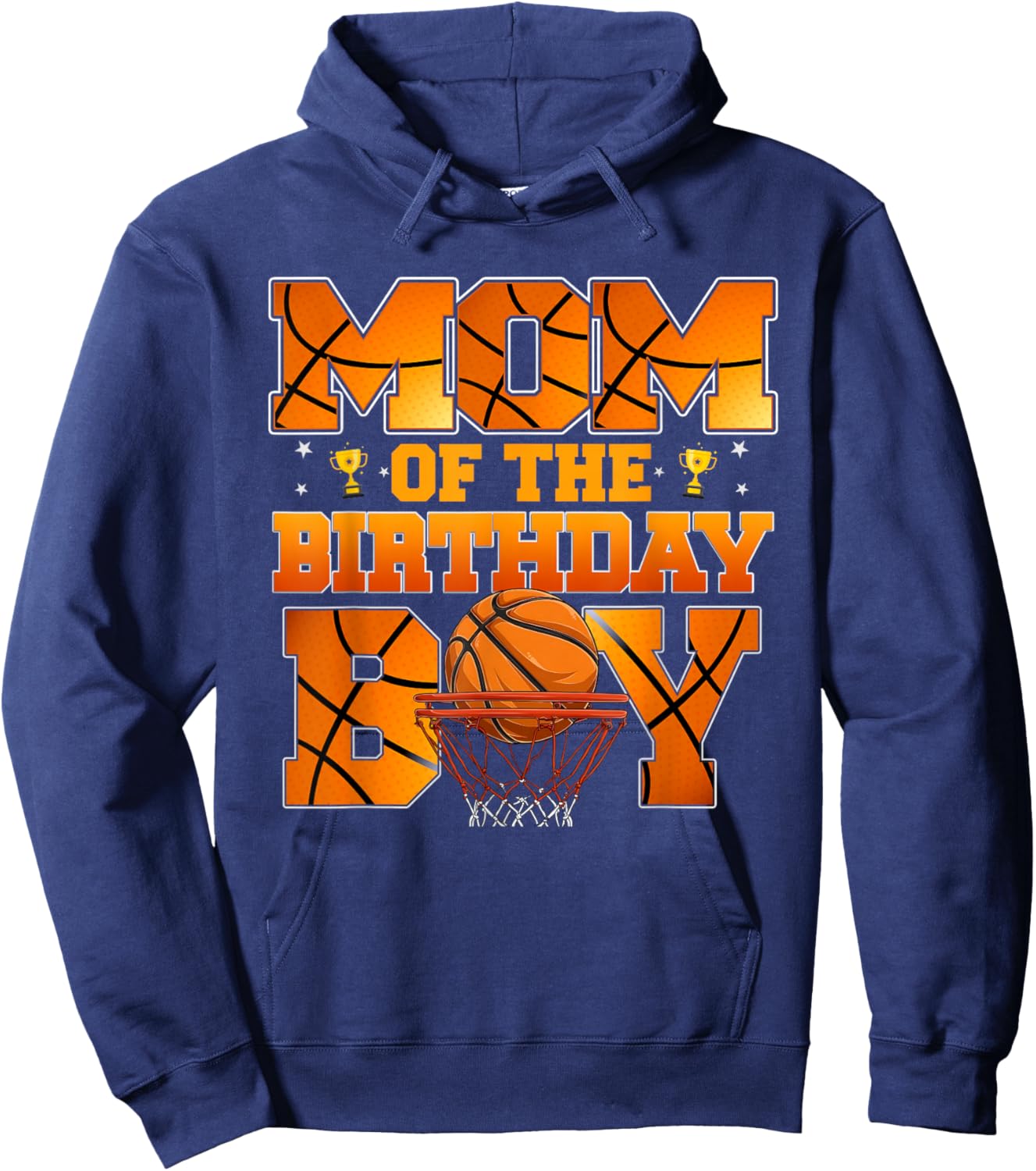 Basketball MOM of The Birthday Boy Family Matching Hoodie - Hoodie | Navy