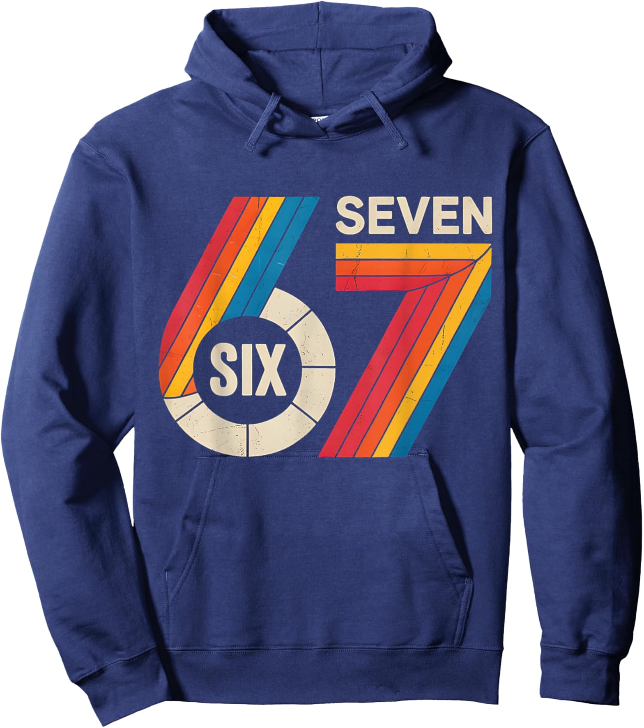 67 Six Seven Meme Vintage 6 7 Meme Costume Teen Boys Girls Hoodie - Hoodie | Navy