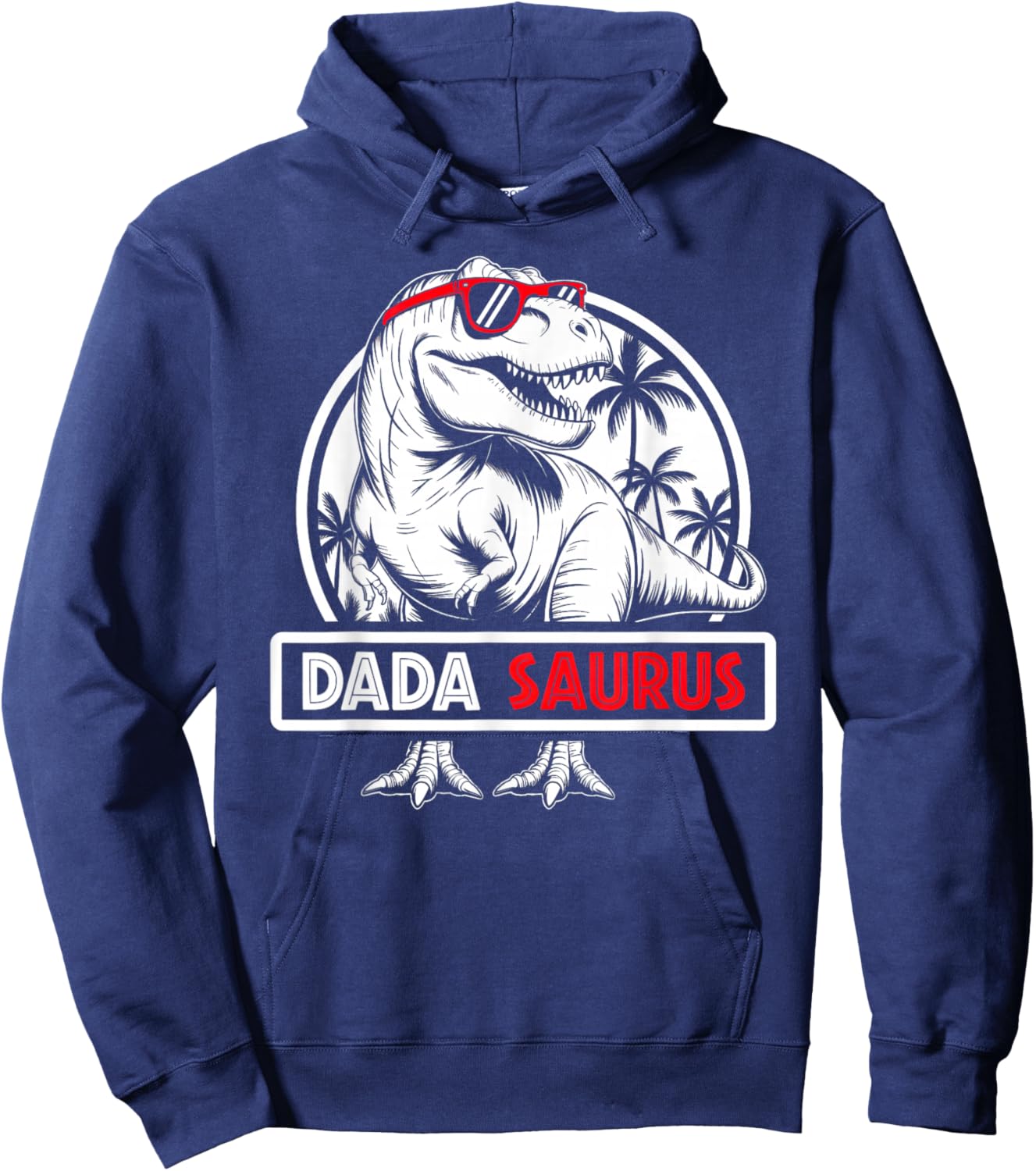 Dada Saurus Dinosaur T-rex Family Matching Men Fathers Day Hoodie - Hoodie | Navy