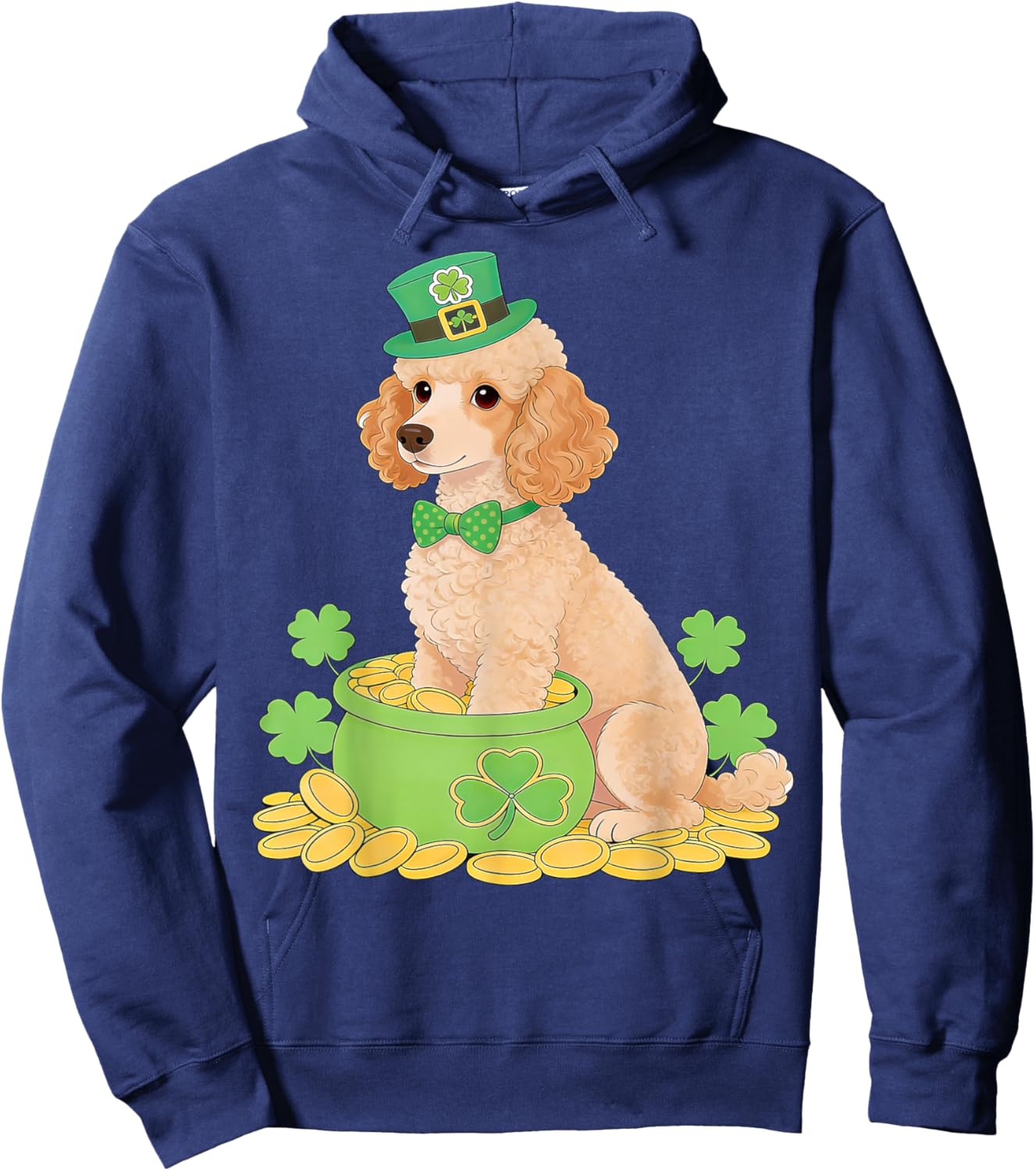 Poodle Dog St. Patrick’s Day Irish Shamrock Leprechaun Hoodie - Hoodie | Navy