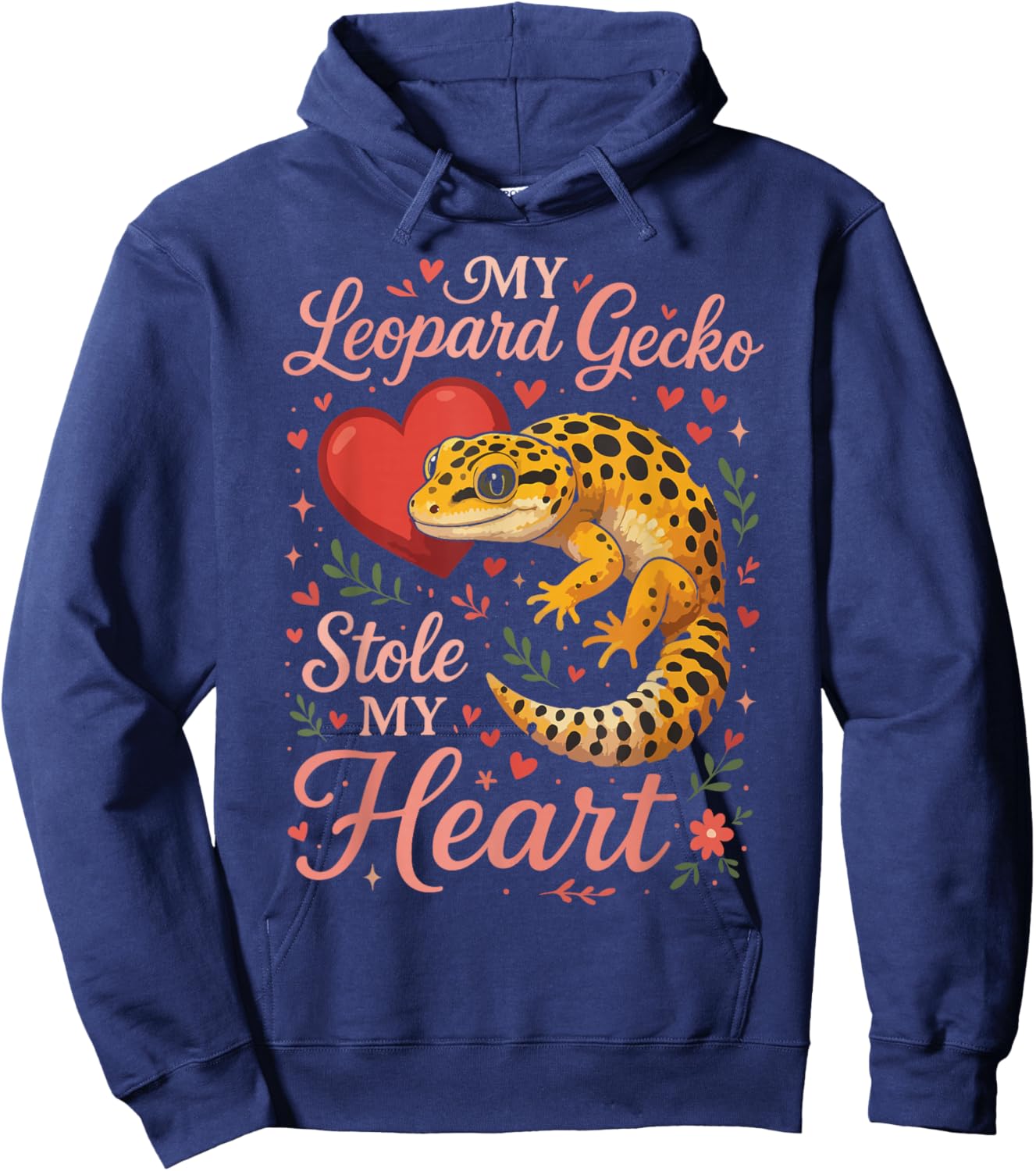 Leopard Gecko Valentines Day My Leopard Gecko Stole My Heart Hoodie - Hoodie | Navy