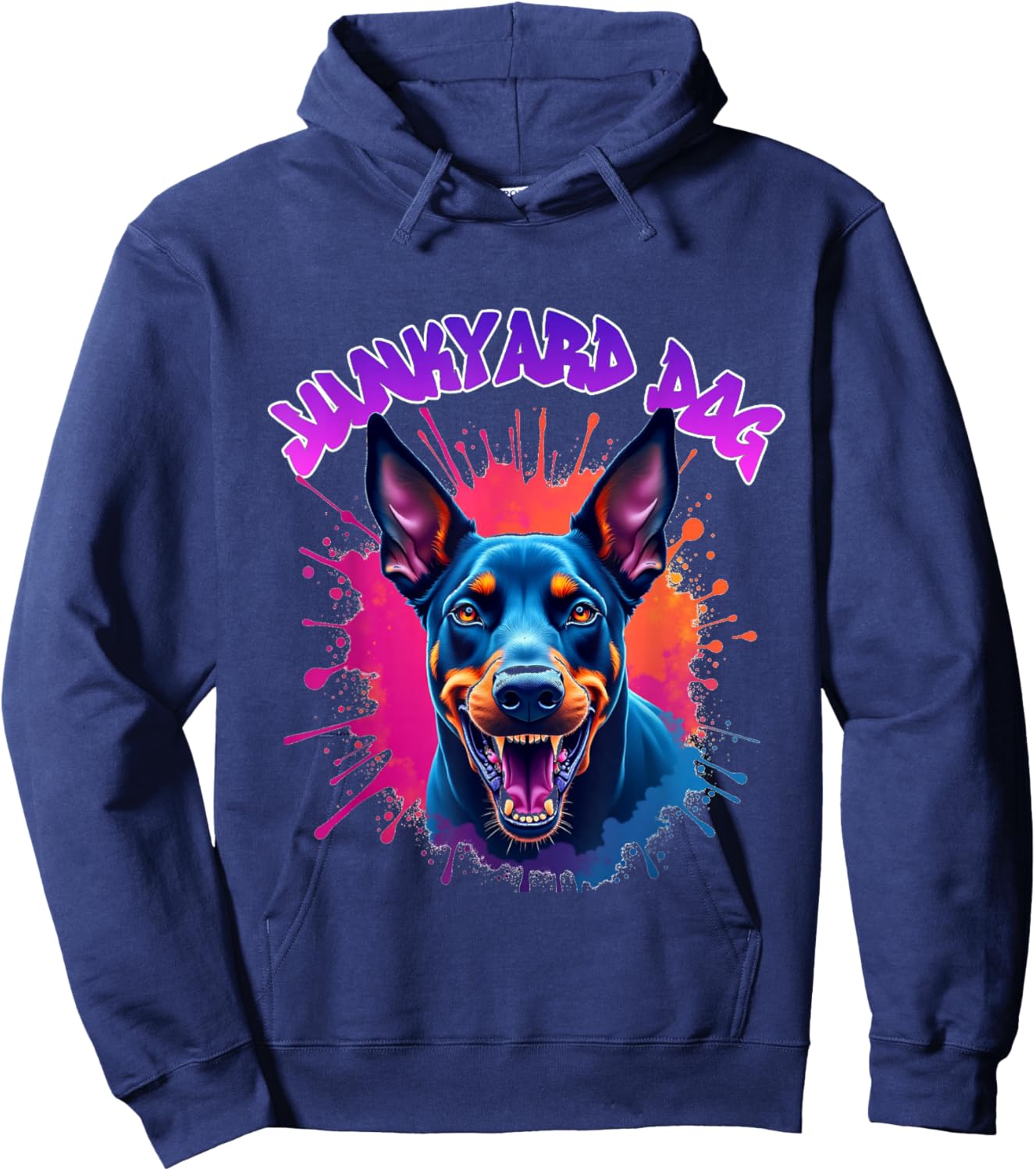 Junkyard Dog Doberman Pincher Hip Hop Urban Streetwear Hoodie - Hoodie | Navy