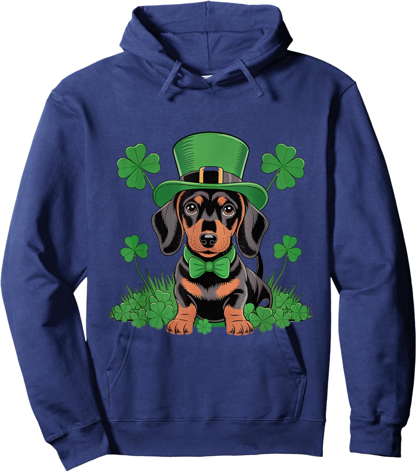 Saint Patrick's Day Dachshund Lucky Cleaver Hoodie - Hoodie | Navy