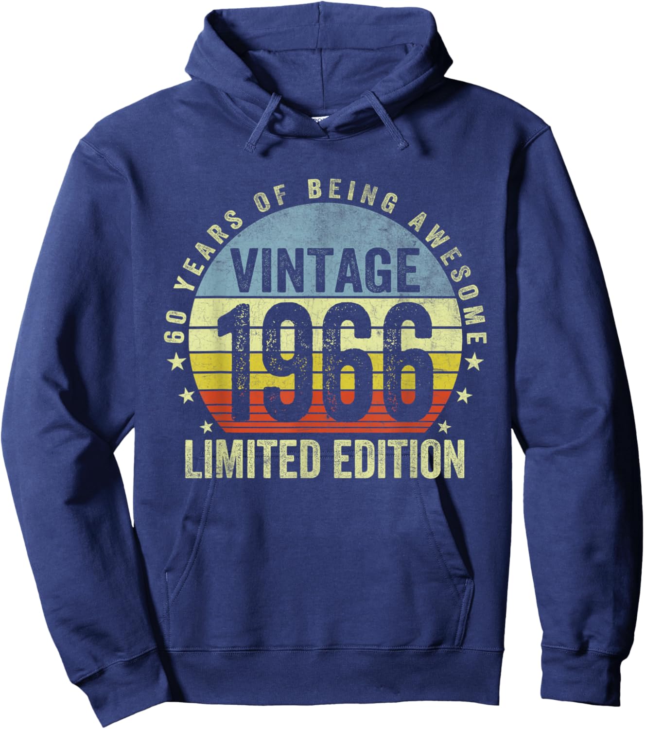 Vintage 1966 60th Birthday Gifts 60 Years of Being Awesome Hoodie - Hoodie | Navy