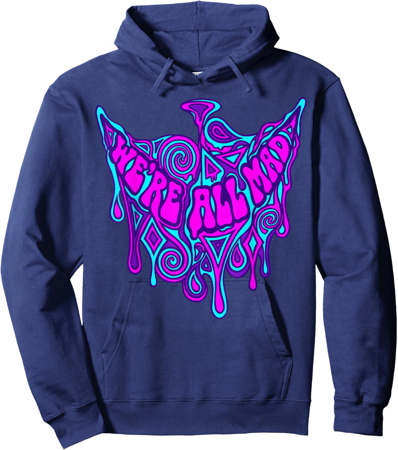 Alice in Wonderland Characters Lewis Carroll Illustration Hoodie - Hoodie | Navy