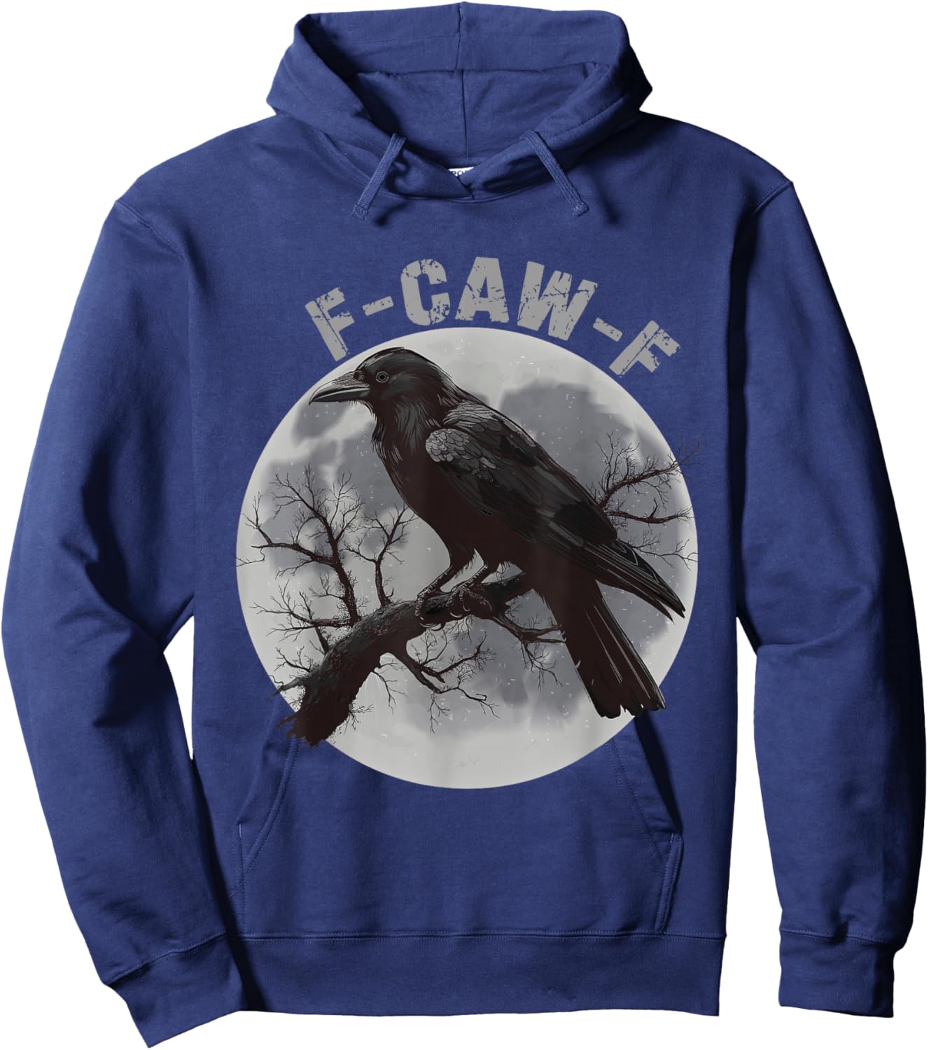 F-Caw-F Funny Black Crow Moon Gothic Humor Women Men Hoodie - Hoodie | Navy
