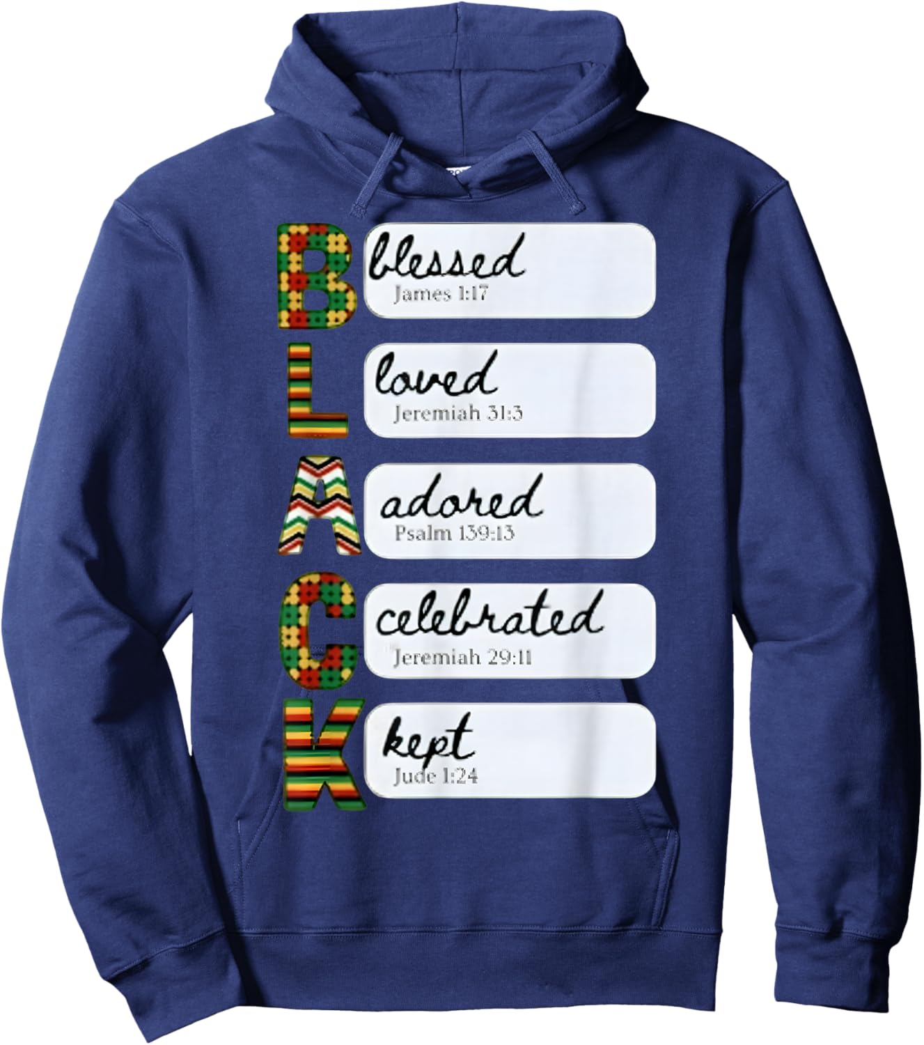 Black History Month Inspirational Christian Quotes Religious Hoodie - Hoodie | Navy