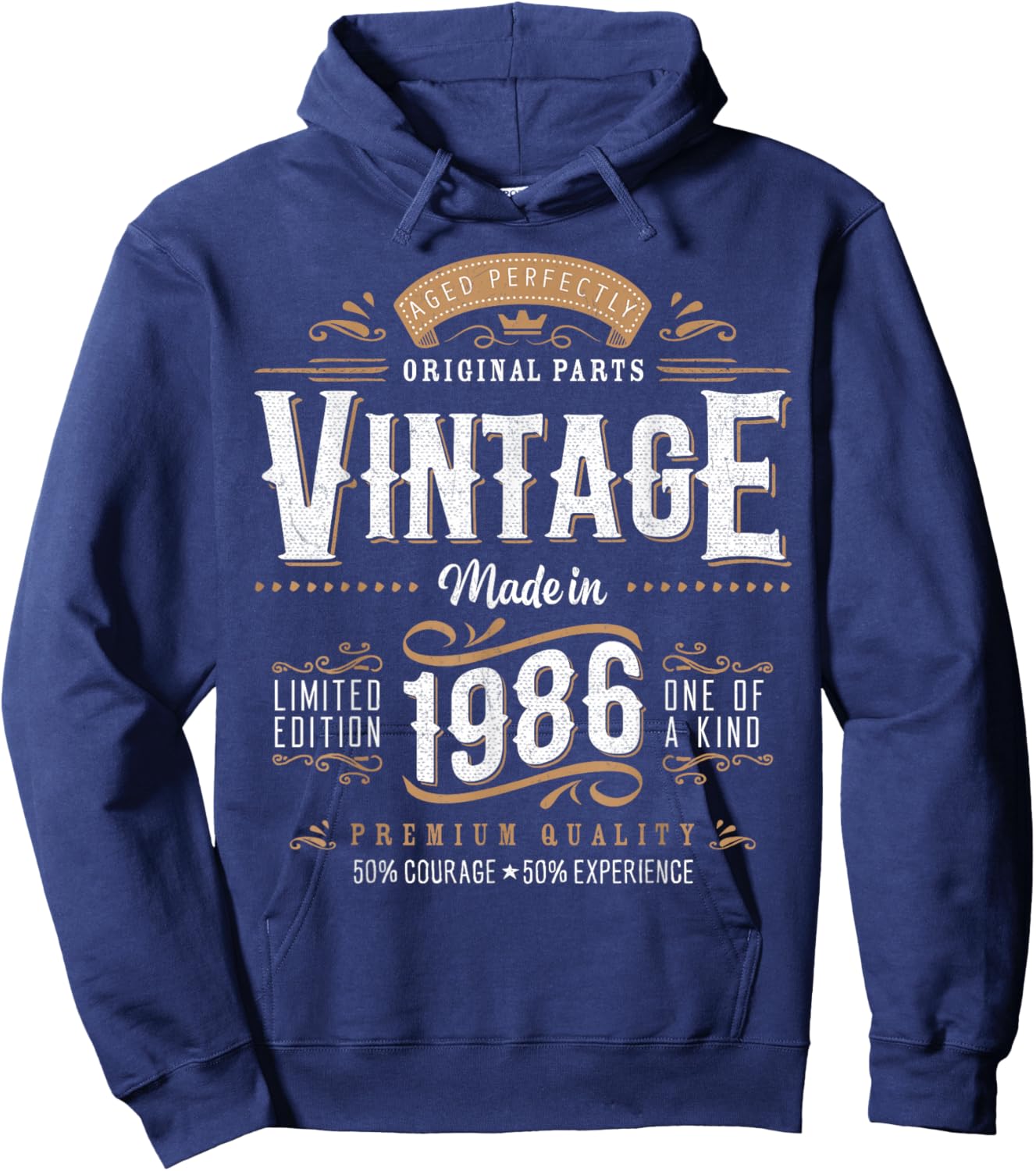 Vintage 1986 Label 40th Birthday Gift Men Women 40 Year Old Hoodie - Hoodie | Navy