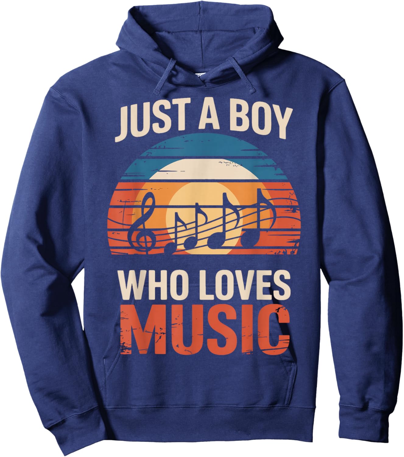 Just A Boy Who Loves Music for Music Students Hoodie - Hoodie | Navy
