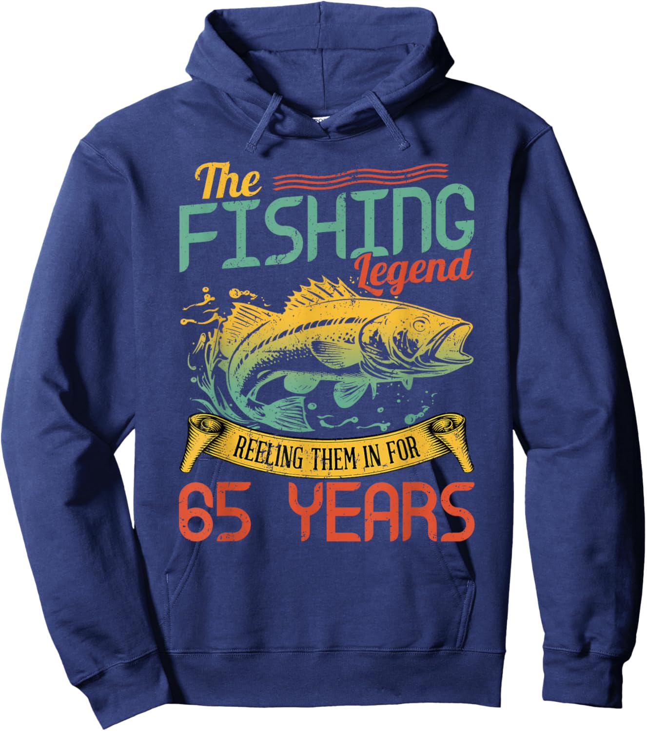 Fishing Legend 65 Years Old Gift Fisherman 65th Birthday Hoodie - Hoodie | Navy