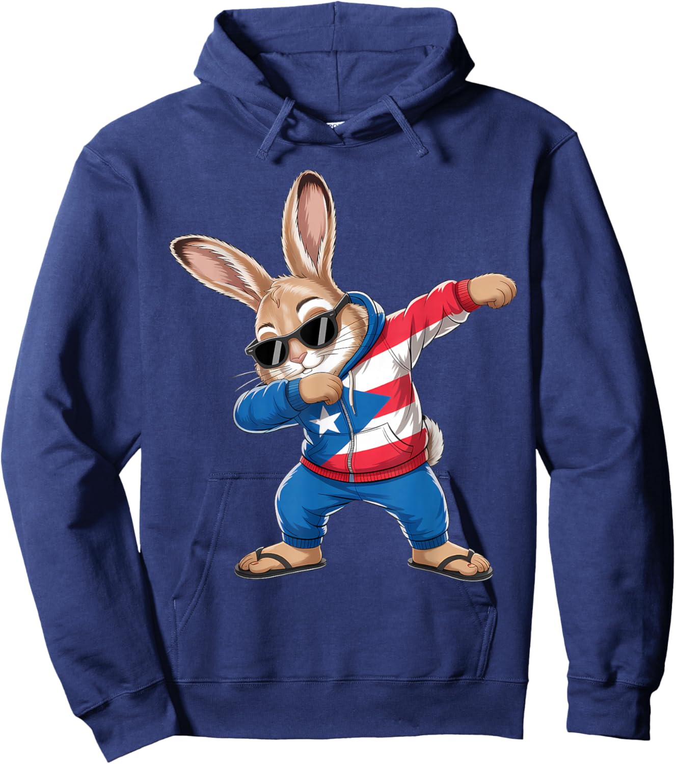 Puerto Rico Flag Rabbit Puerto Rican Bunny Hoodie - Hoodie | Navy