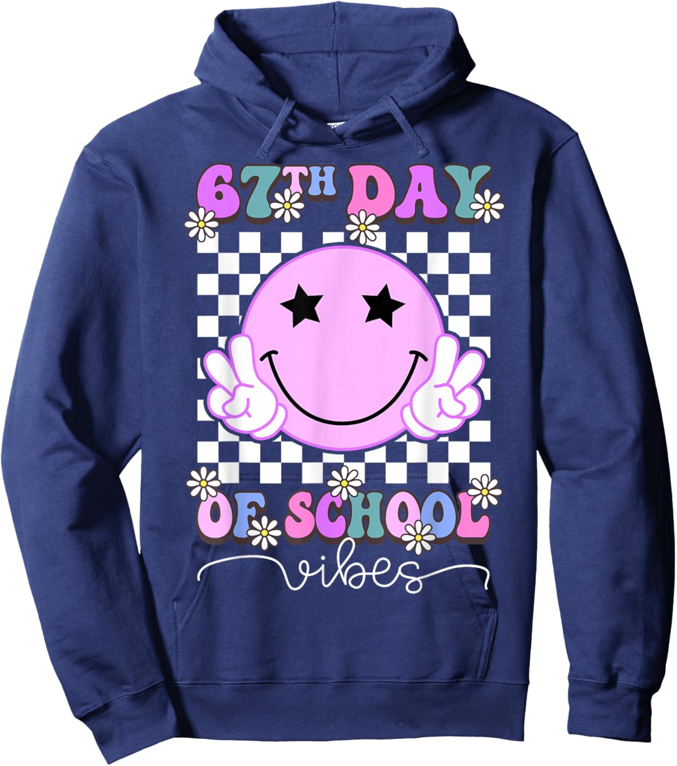 67th Day of School Vibes Funny Six Seven 67 Meme Slang Hoodie - Hoodie | Navy