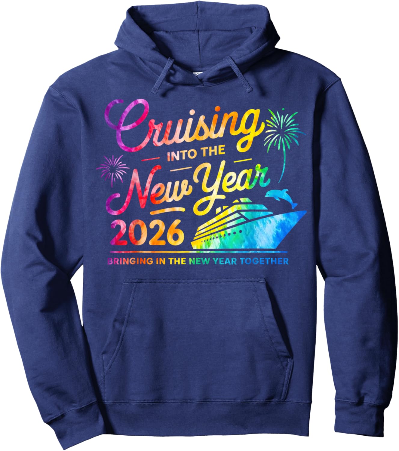 Cool Cruising Into The New Year 2026 Family Matching Cruise Hoodie - Hoodie | Navy