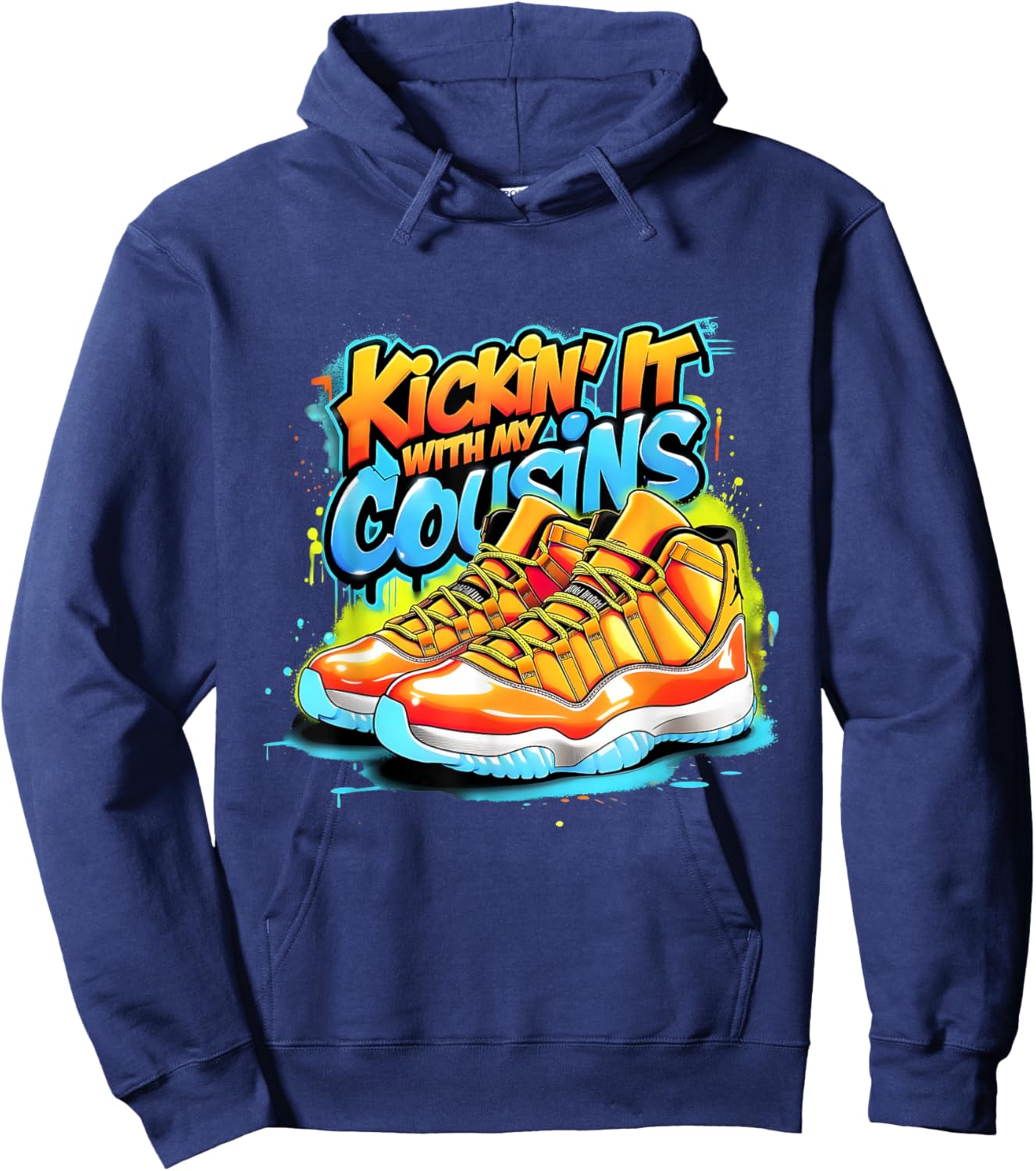 Kickin’ It with My Cousins Matching Family Reunion Hoodie - Hoodie | Navy