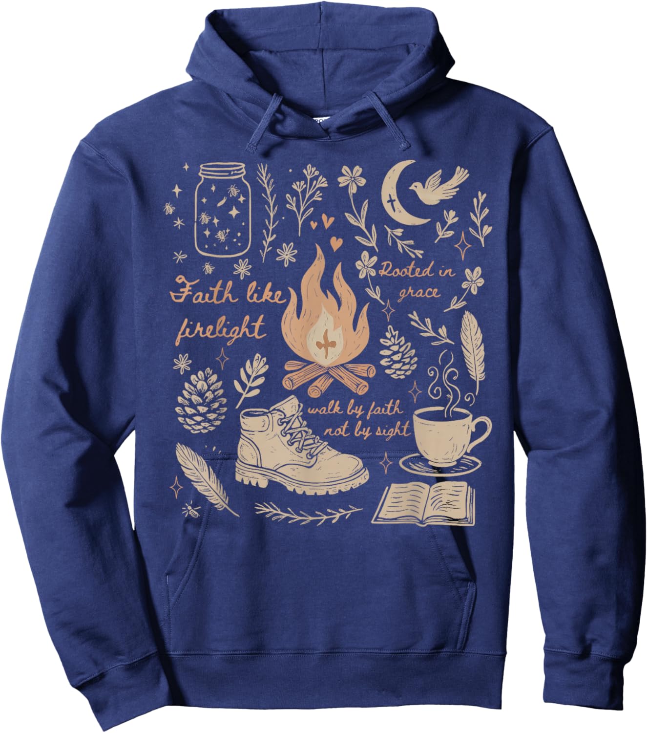 Faith Based Camping Religious Christian Camping Camper Hoodie - Hoodie | Navy
