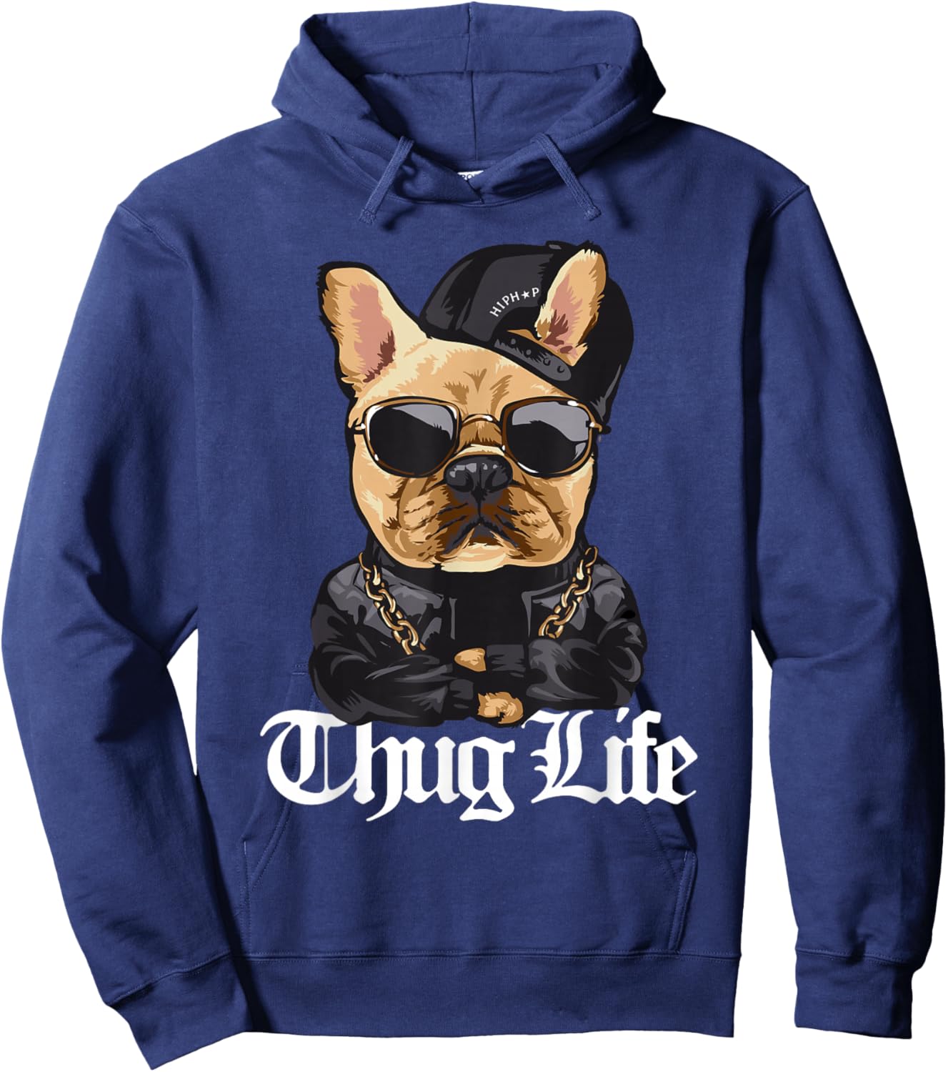 Cool Cute Hooded Gangsta Pug Thug Dog Hoodie - Hoodie | Navy
