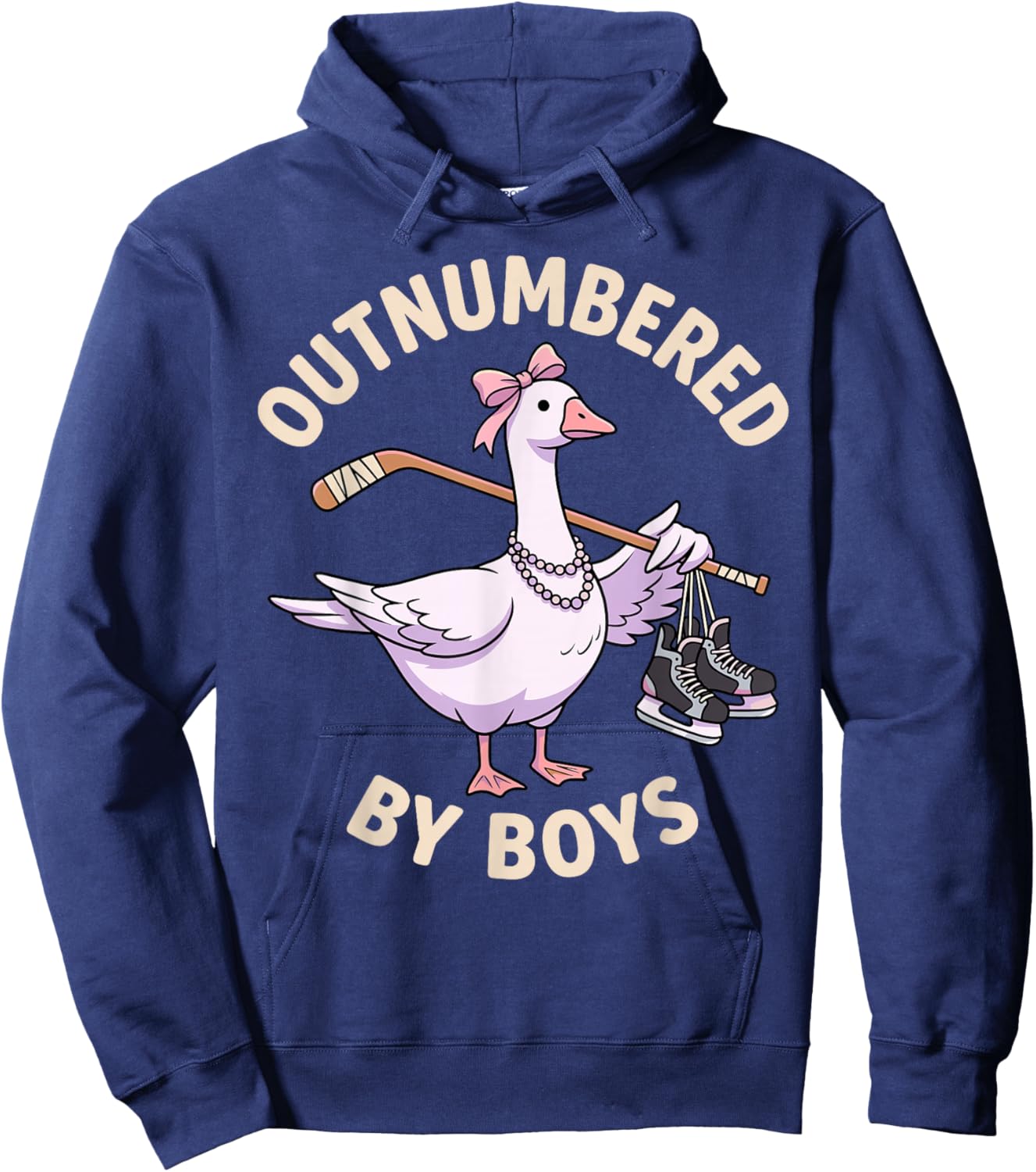 Funny Outnumbered By Boys Mothers Day Goose Mom Hoodie - Hoodie | Navy
