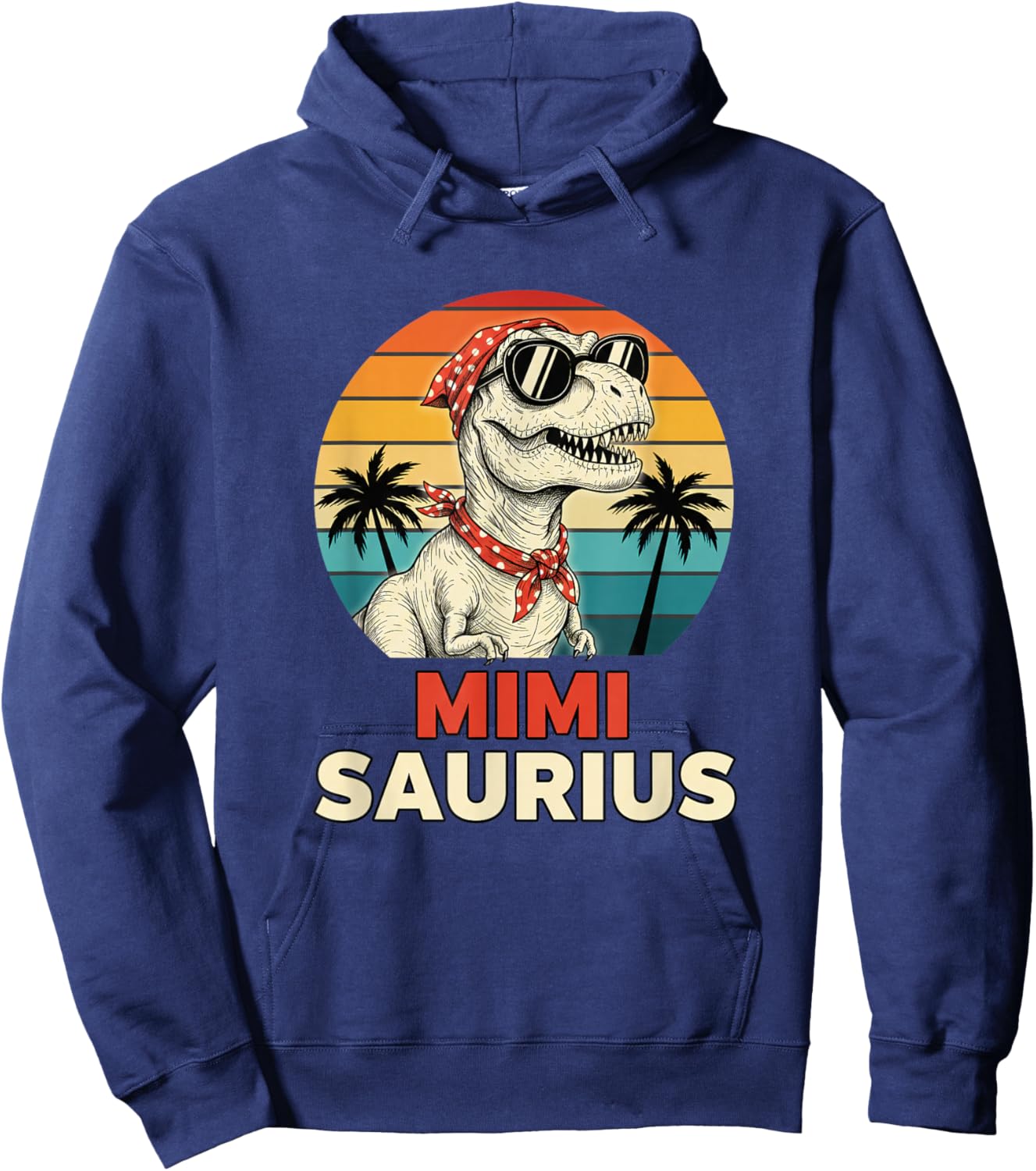 Mythical & Prehistoric Mimi Saurus Retro Mimi Dinosaur Hoodie - Hoodie | Navy