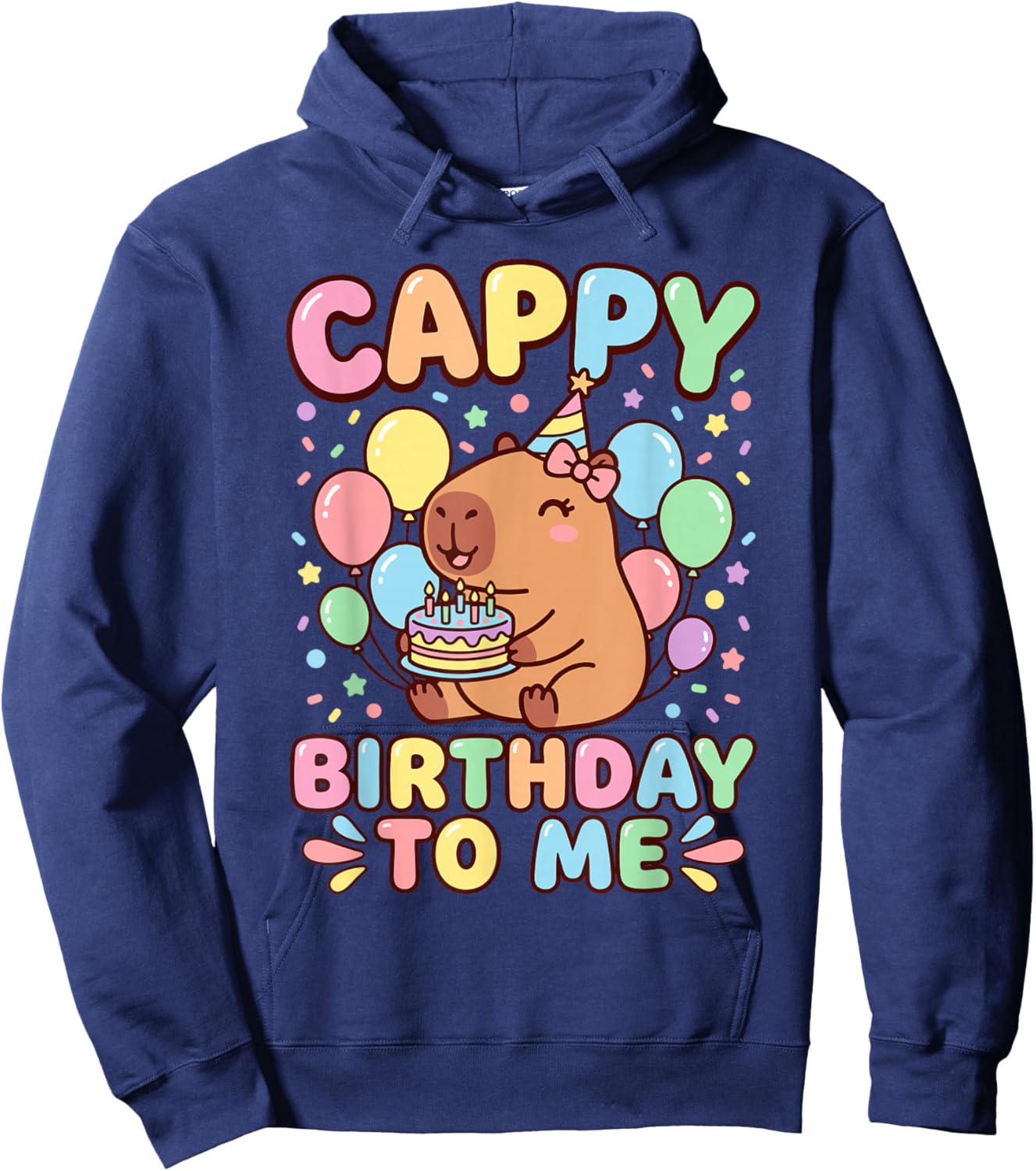 Cappy Birthday Capybara Birthday to Me Hoodie - Hoodie | Navy