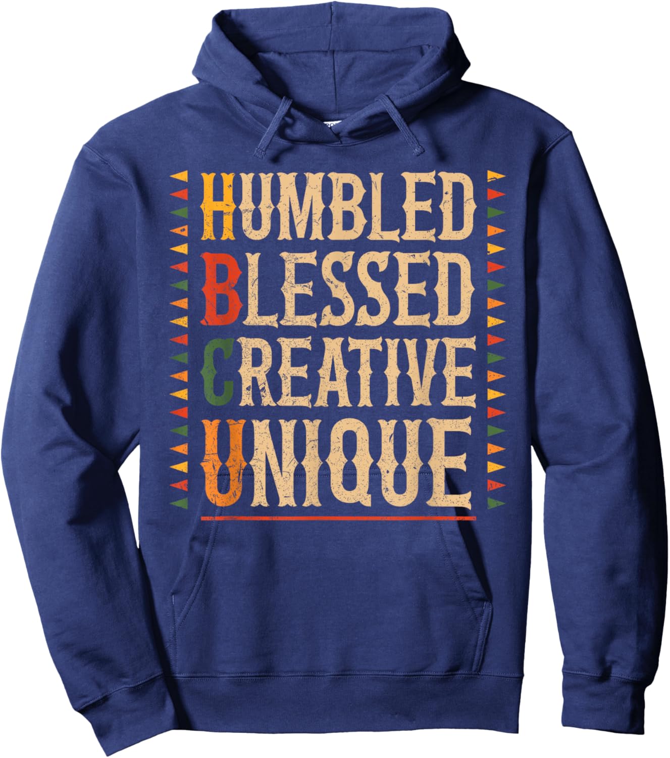 HBCU Humbled Blessed Creative Unique Black Month History Hoodie - Hoodie | Navy