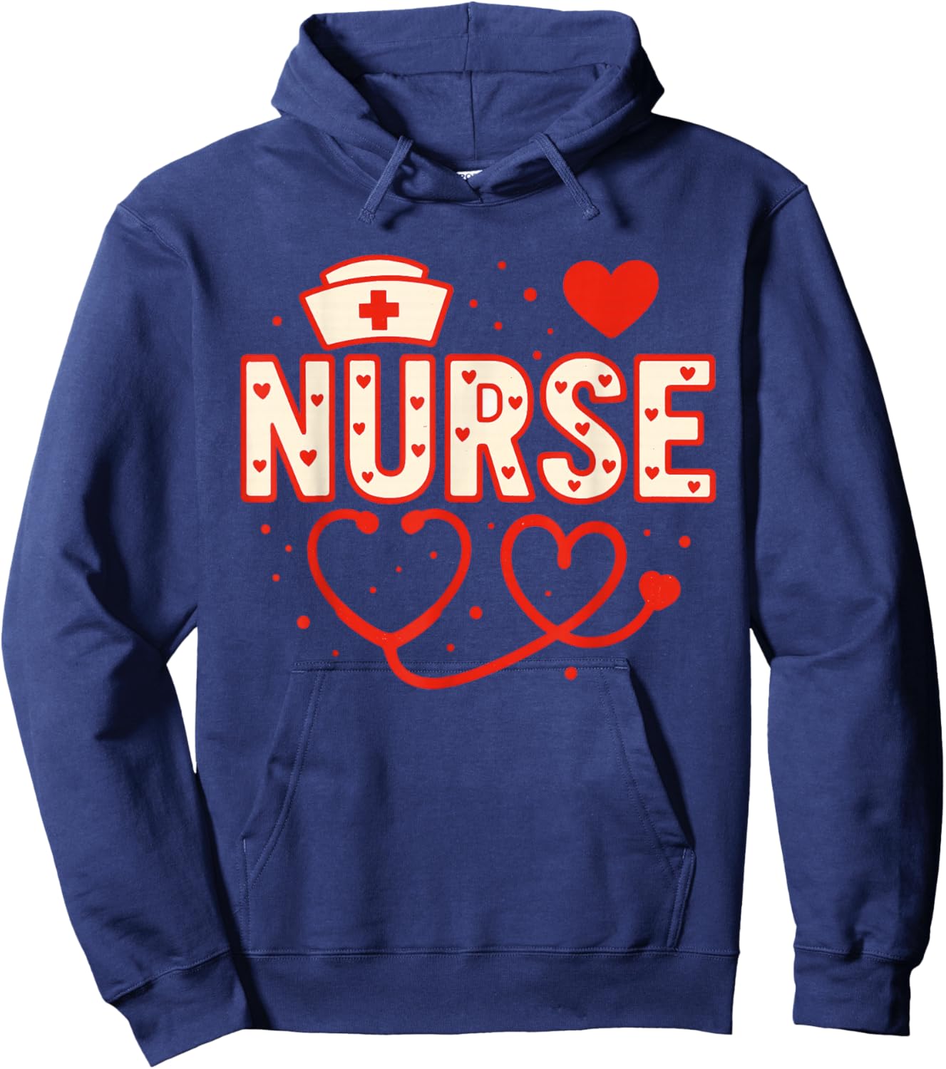 Nurse Valentines Day Valentine Scrub Top Women Scrubs Nicu Hoodie - Hoodie | Navy