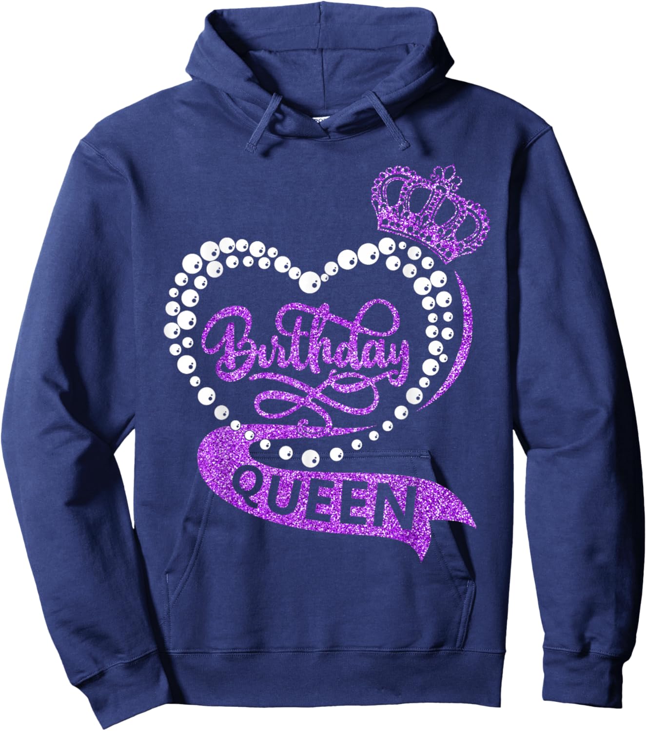 Birthday Queen It's My Bday Party Crew Girls Women Matching Hoodie - Hoodie | Navy