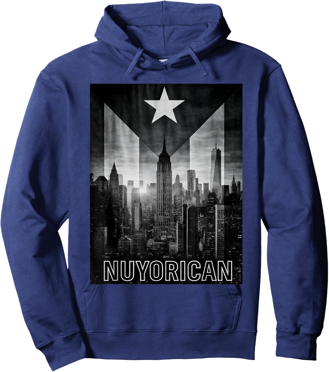 Puerto Rican NY Men Women Taino Flag Puerto Rico Nuyorican Hoodie - Hoodie | Navy