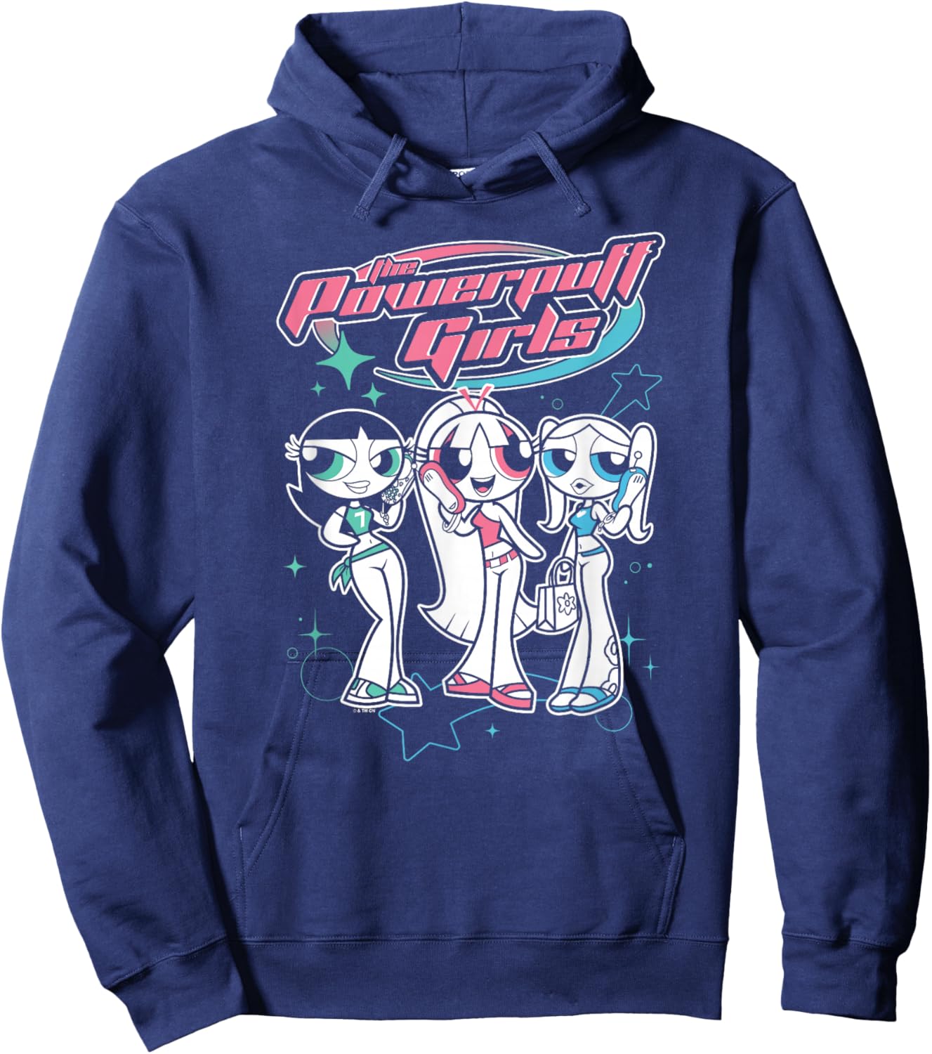 The Powerpuff Girls Teenage Group Y2K Style Poster Hoodie - Hoodie | Navy