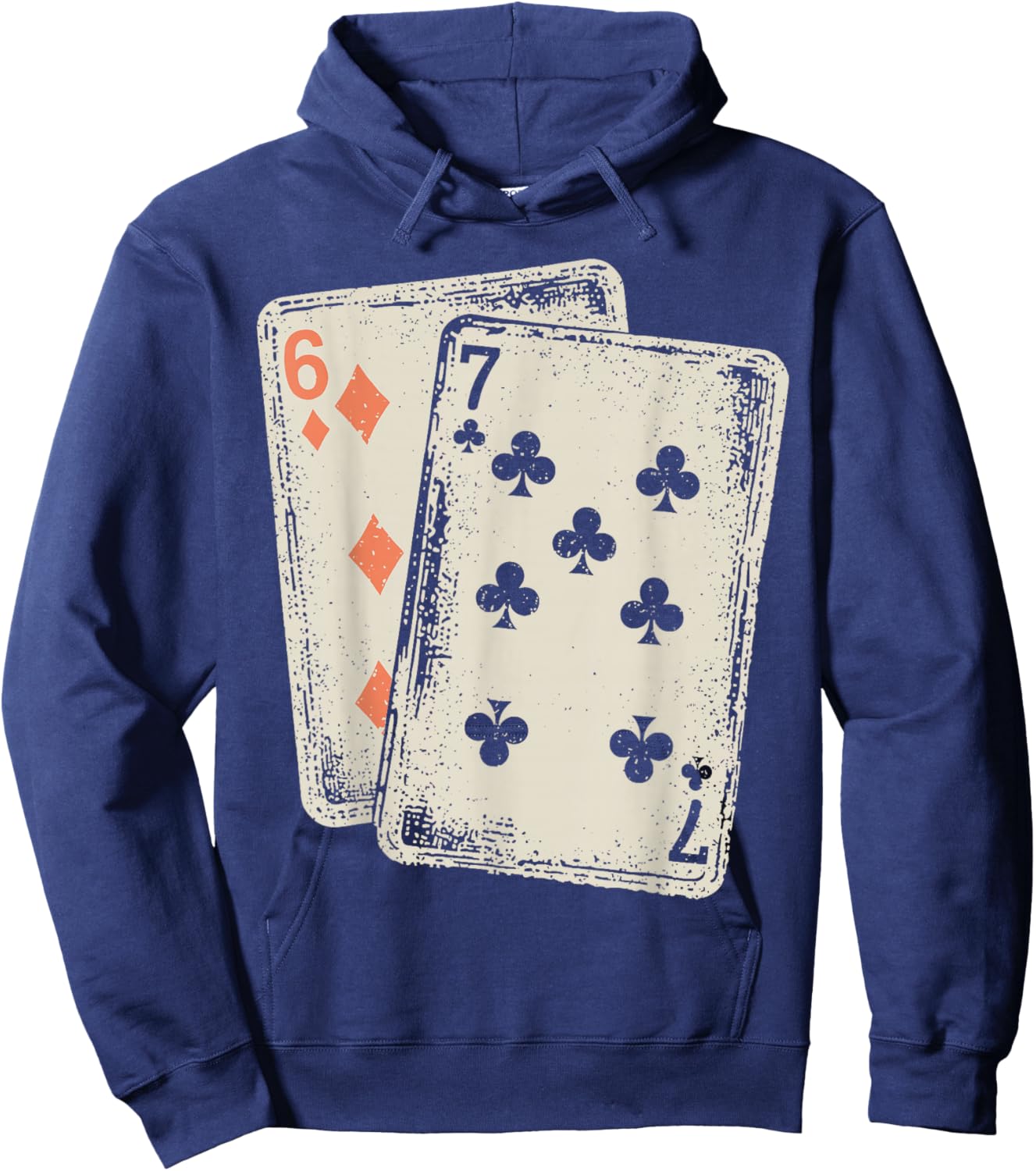 Vintage 67 Meme Six Seven 6–7 Funny 67 Playing Cards Hoodie - Hoodie | Navy