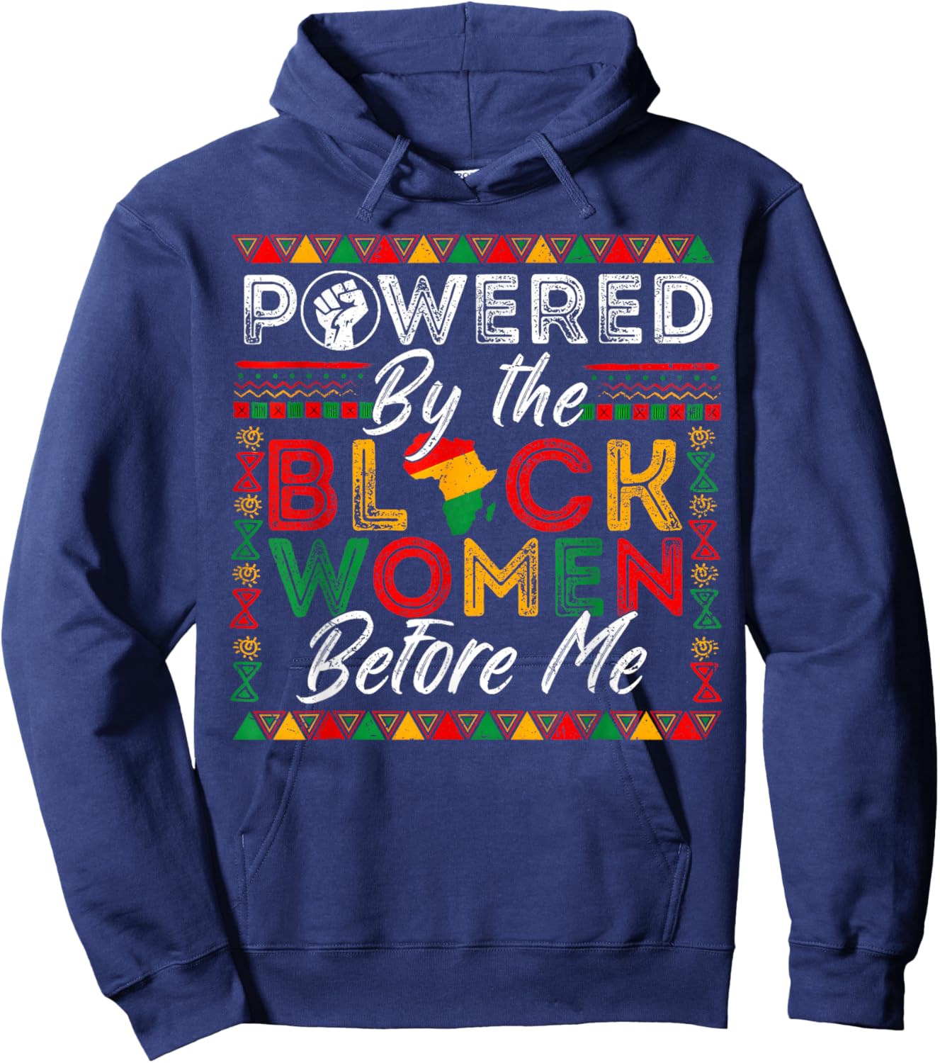 Powered by The Black Women Black History African Girl Women Hoodie - Hoodie | Navy