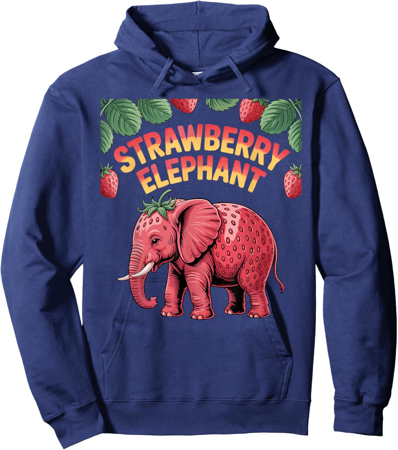 Strawberry Elephant Cute Meme Kids Italian Brainrot Girl Boy Hoodie - Hoodie | Navy