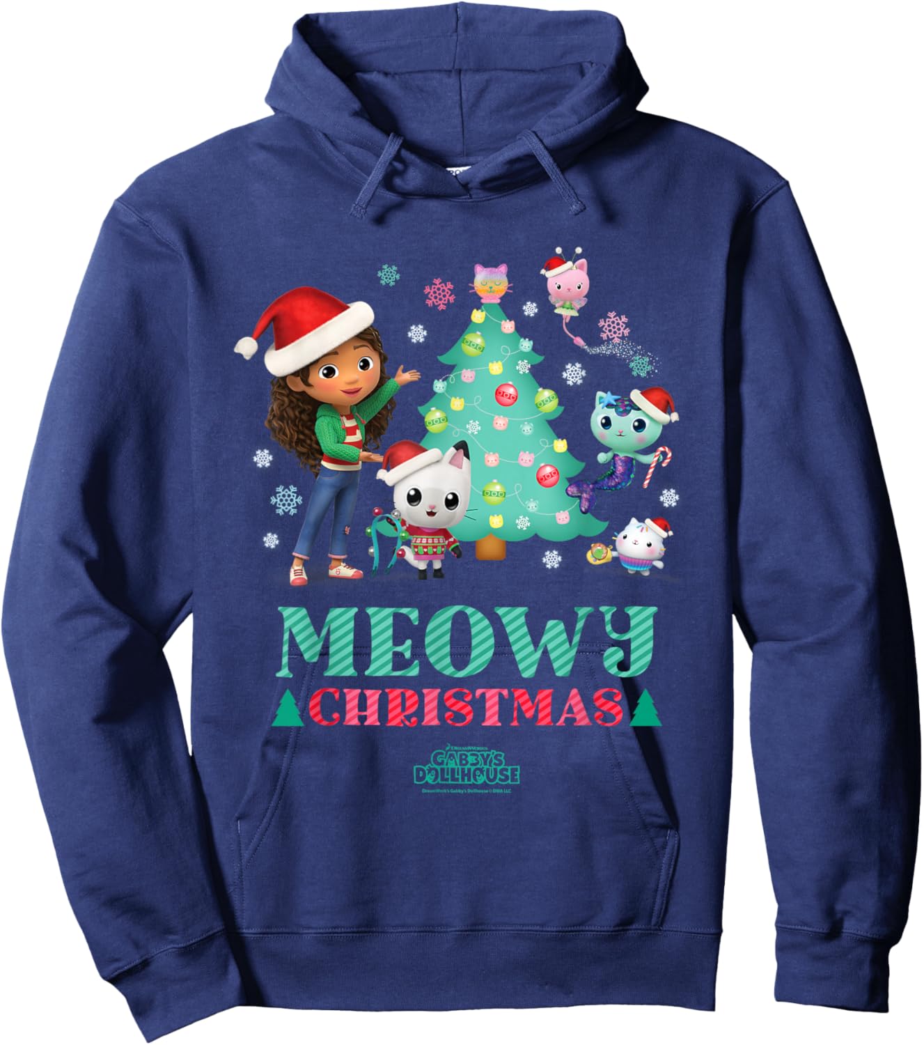 DreamWorks Gabby’s Dollhouse Meowy Christmas Holiday Hoodie - Hoodie | Navy