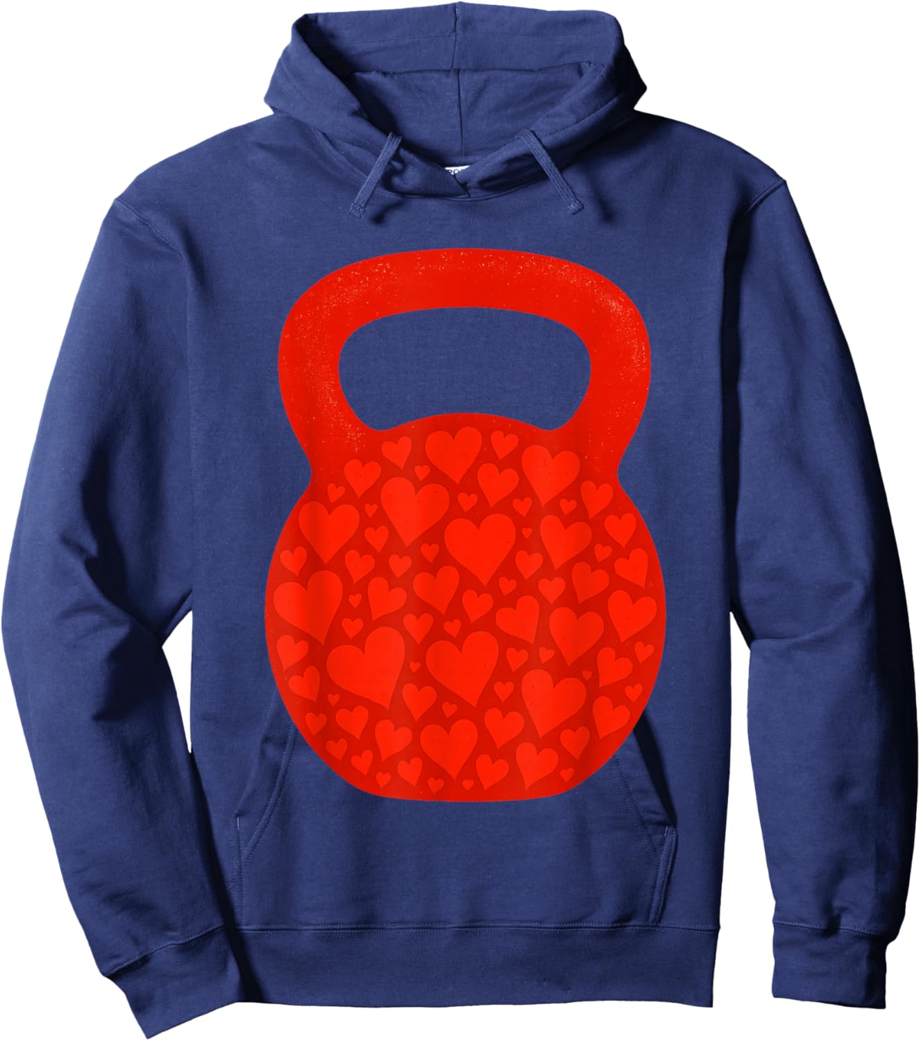Heart Kettlebell Valentines Day Fitness Workout Gym Lover Hoodie - Hoodie | Navy