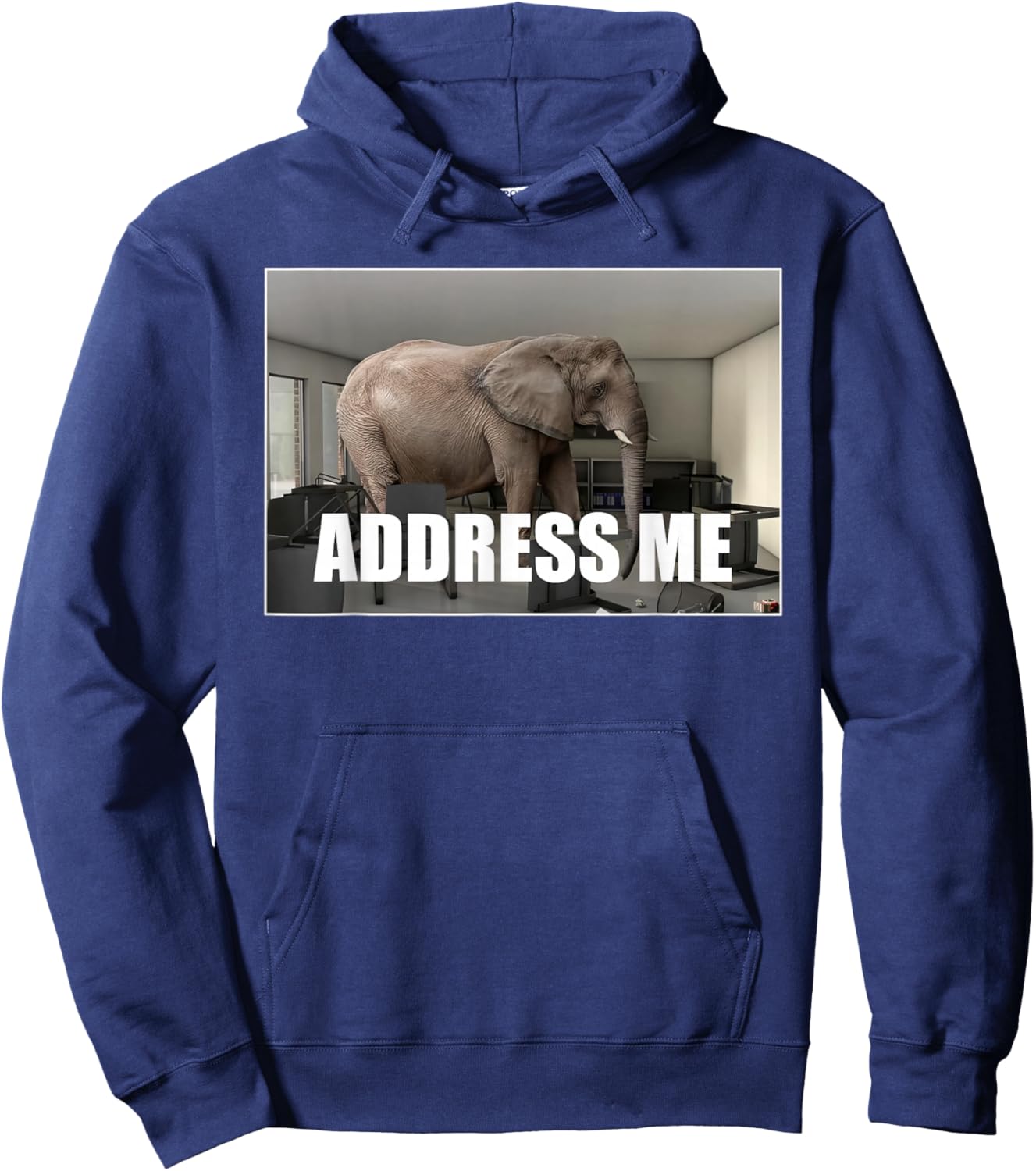 Funny Address Me Elephant Meme in The Room Hoodie - Hoodie | Navy