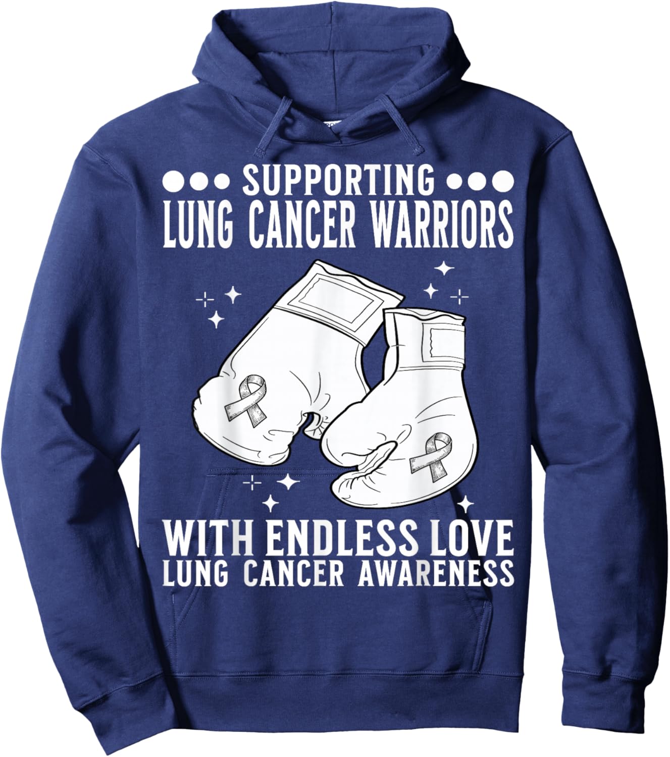 Lung Cancer Support Squad Lung Cancer Awareness Products Hoodie - Hoodie | Navy