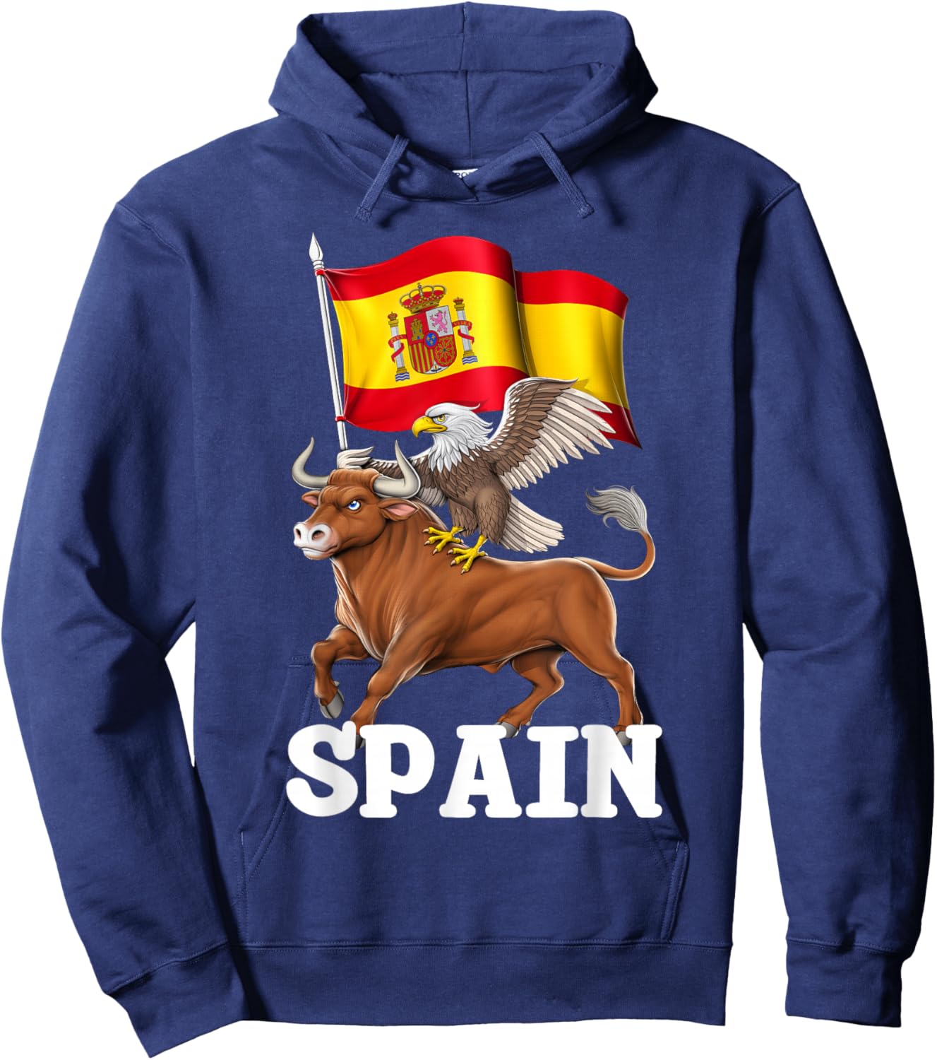 Spain Flag Spanish Bull Spanish Heritage Spanish Roots Hoodie - Hoodie | Navy