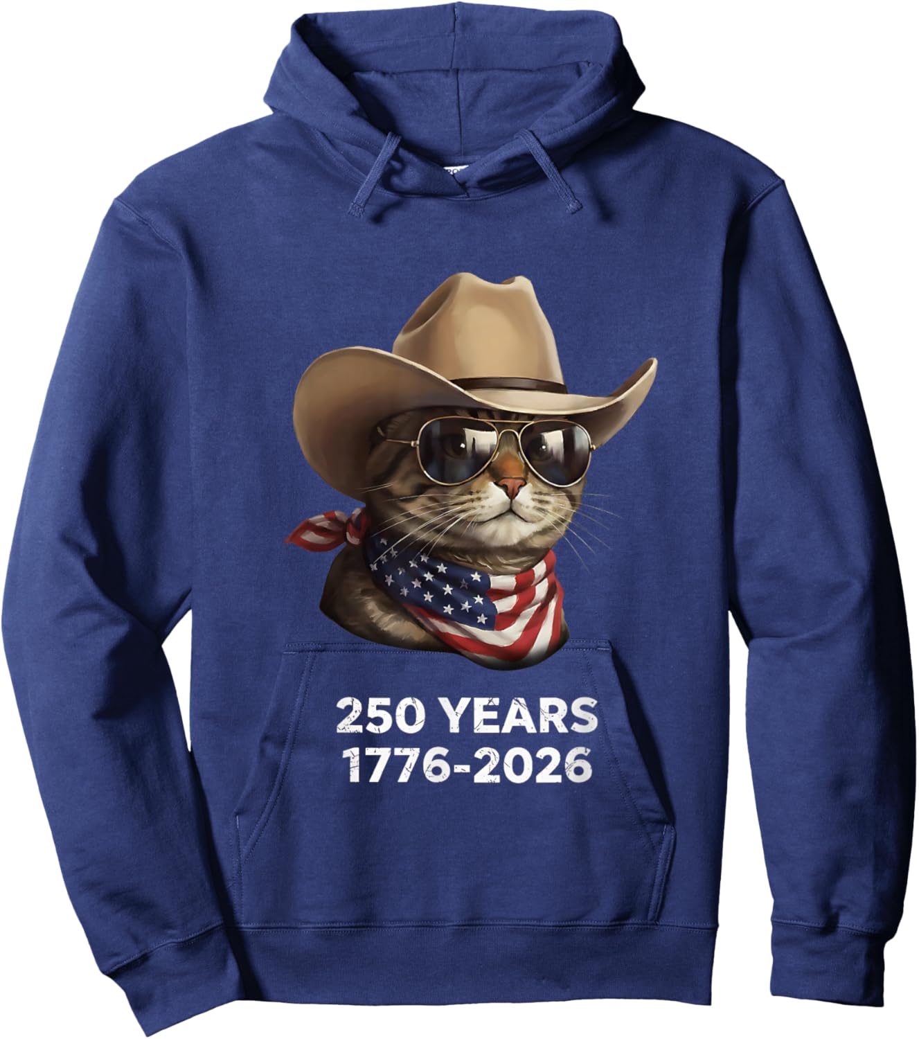 Cat Flag 250 Years 1776-2026 250th Birthday Hoodie - Hoodie | Navy