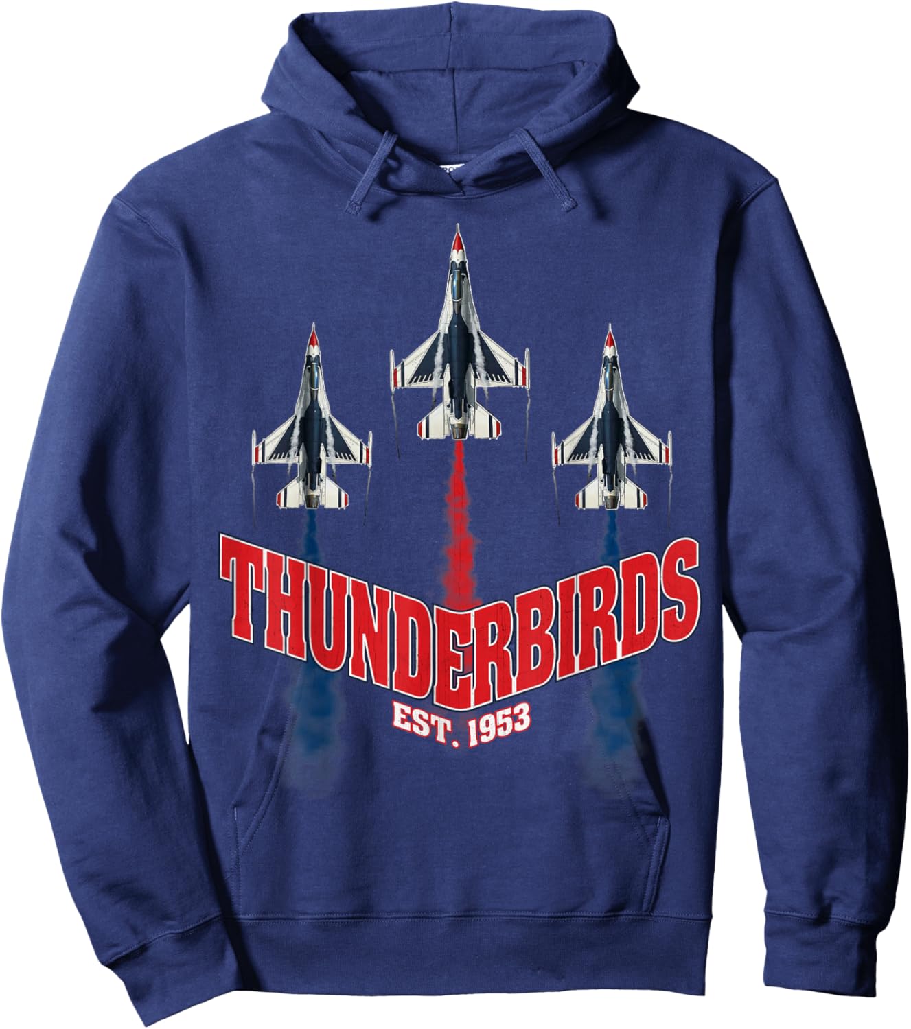 USAF Thunderbirds F16 57th Wing Vintage Airshow Gifts Hoodie - Hoodie | Navy