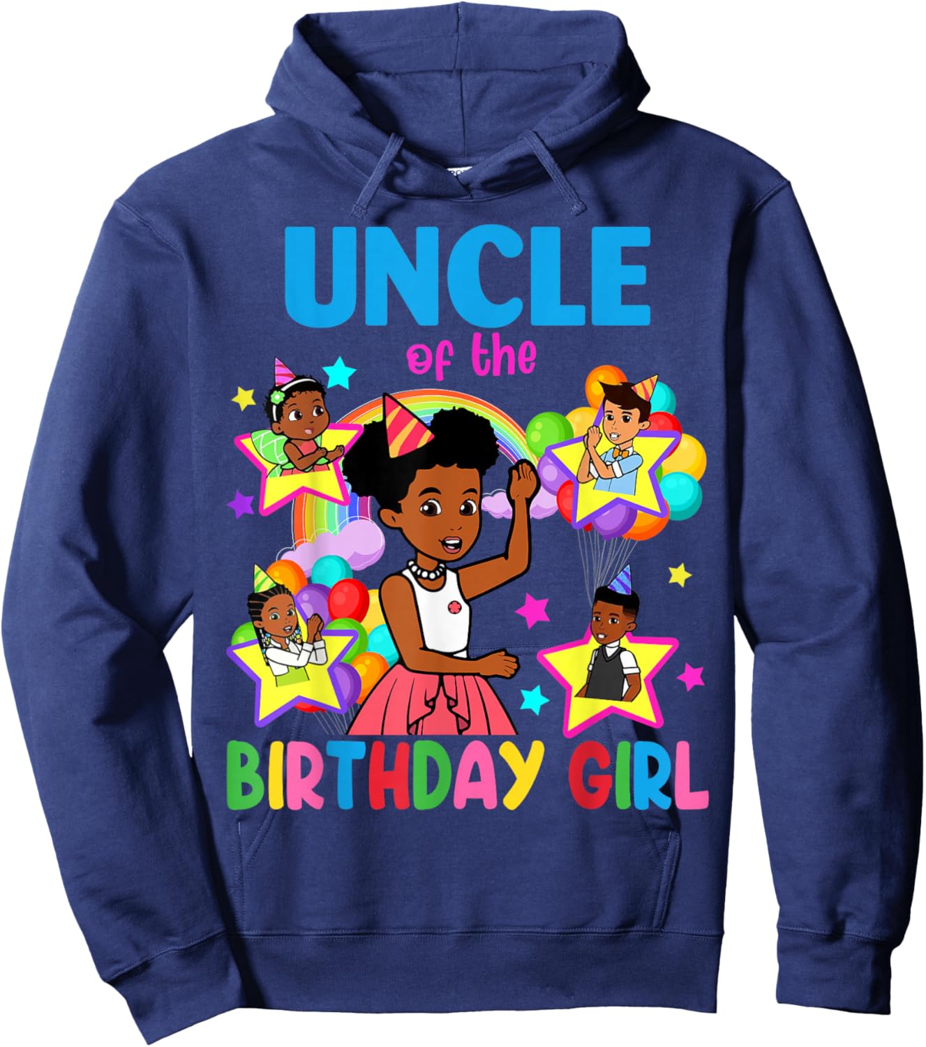 Uncle of Birthday Girl Gracie Birthday Dolls Girl Party Hoodie - Hoodie | Navy