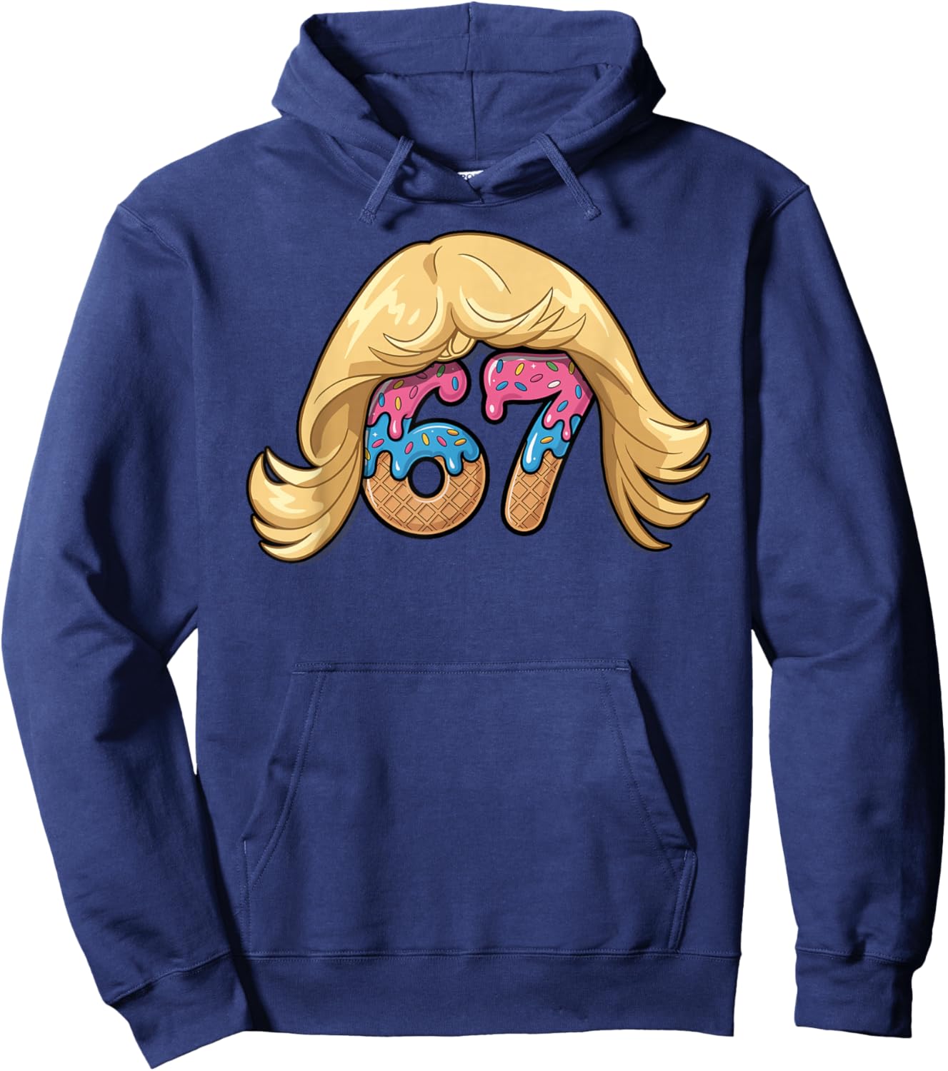 67 Ice Cream Drip Six Seven Gen Slang Alpha Funny Meme Hoodie - Hoodie | Navy