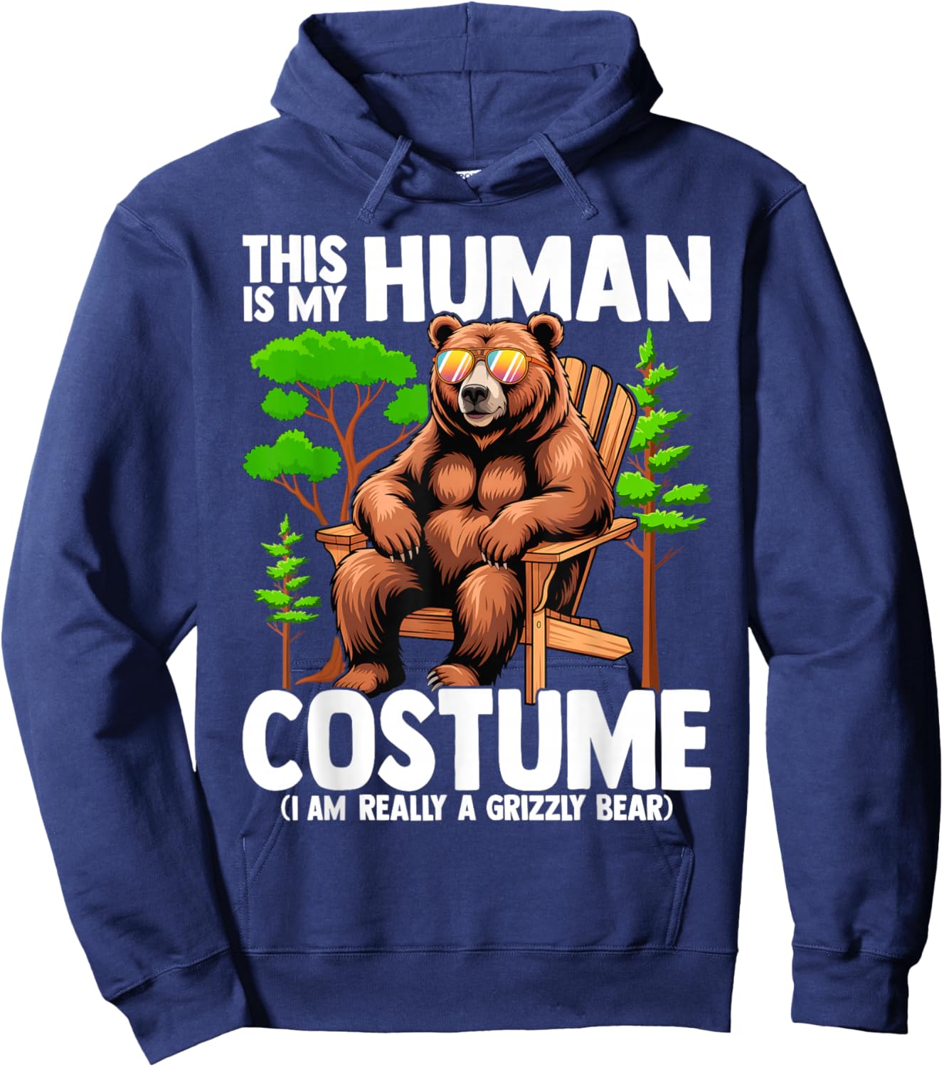This is My Human Costume I'm Really A Grizzly Bear Hoodie - Hoodie | Navy