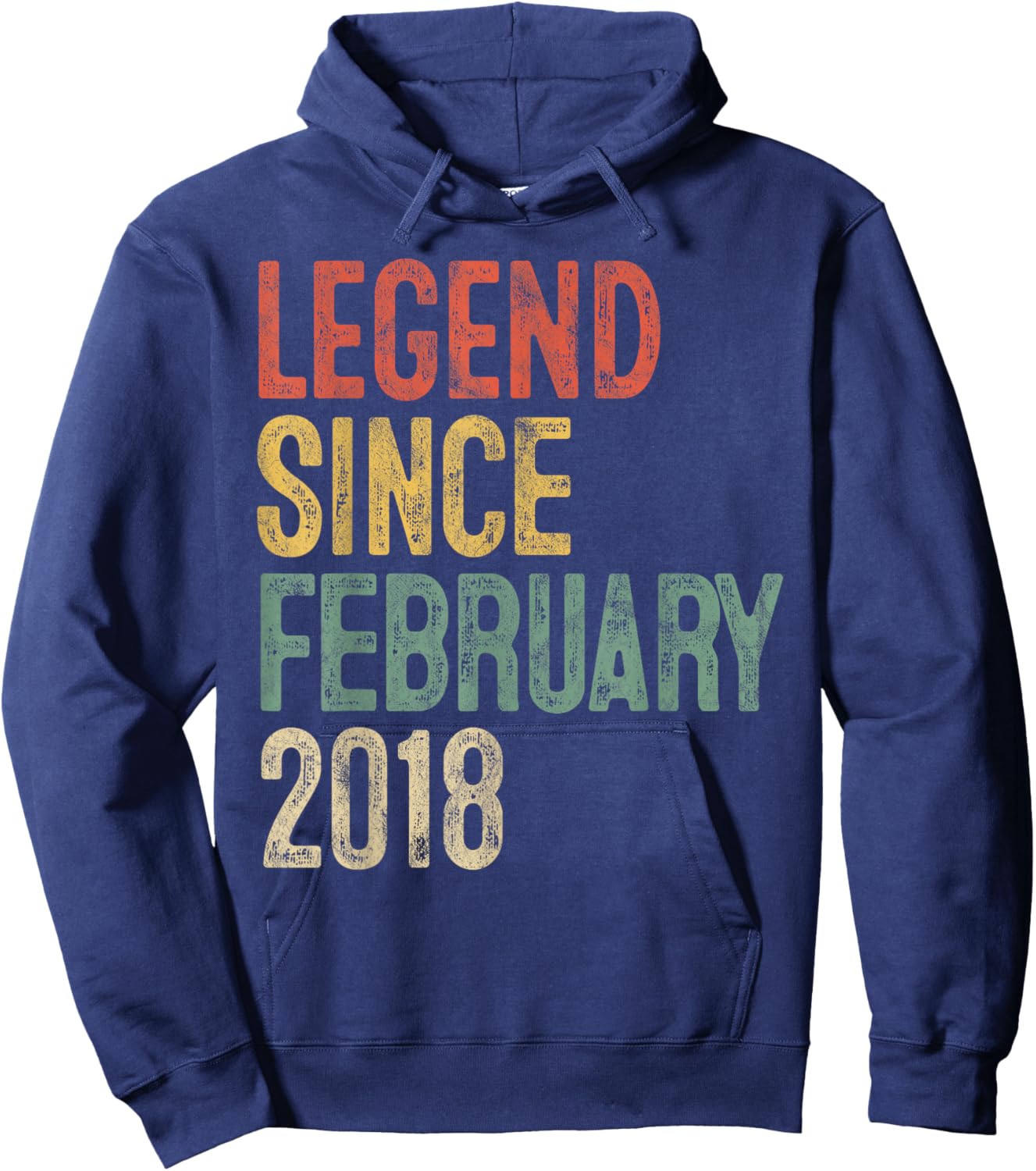 Legend February 2018 8th Birthday Boy Girl 8 Year Old Hoodie - Hoodie | Navy