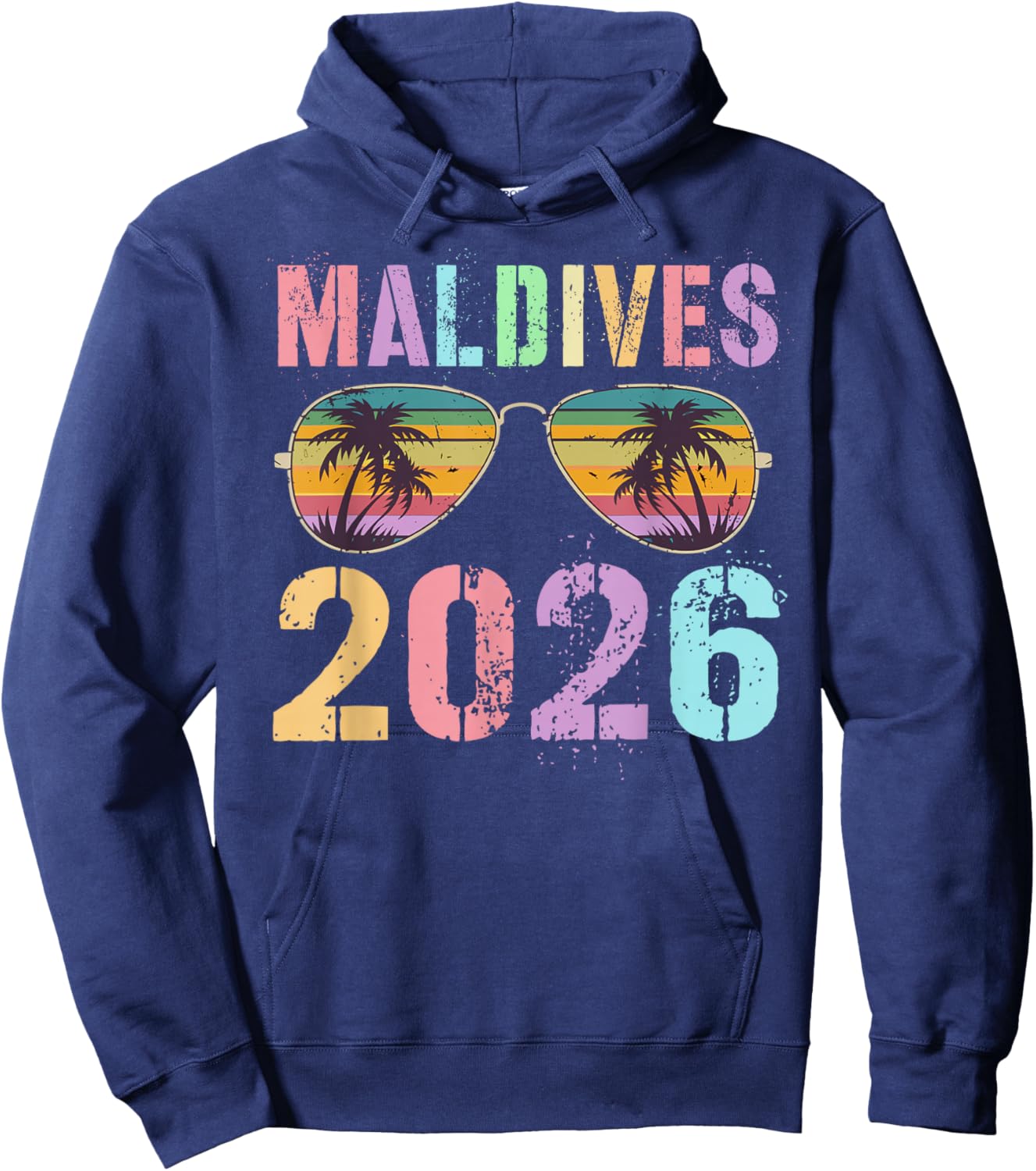 Kids Maldives 2026 Vacation Surfer Trip Moms BFF Team Hoodie - Hoodie | Navy