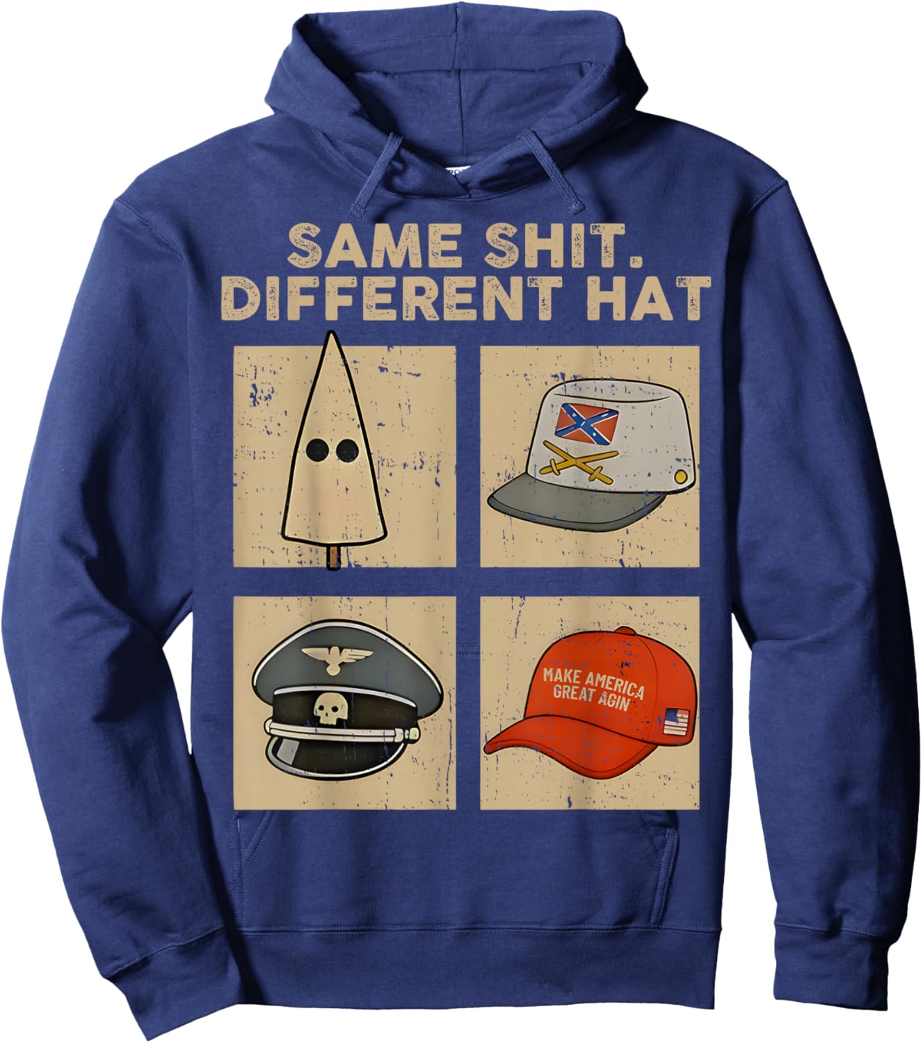 Same Shit Different Hat Retro Vintage Funny Women Hoodie - Hoodie | Navy