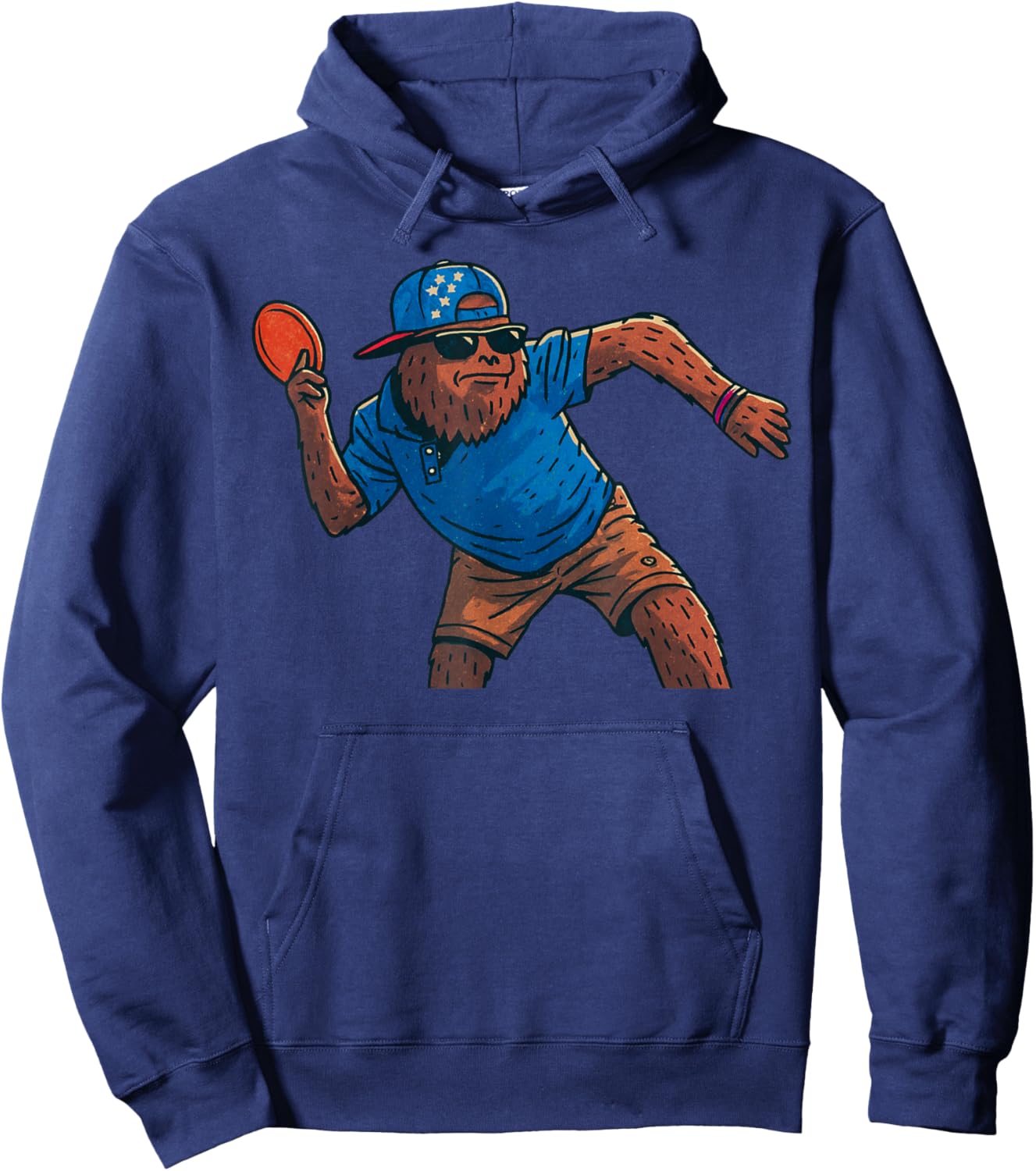 Sasquatch Disc Golfer Funny Disc Golf Hoodie - Hoodie | Navy