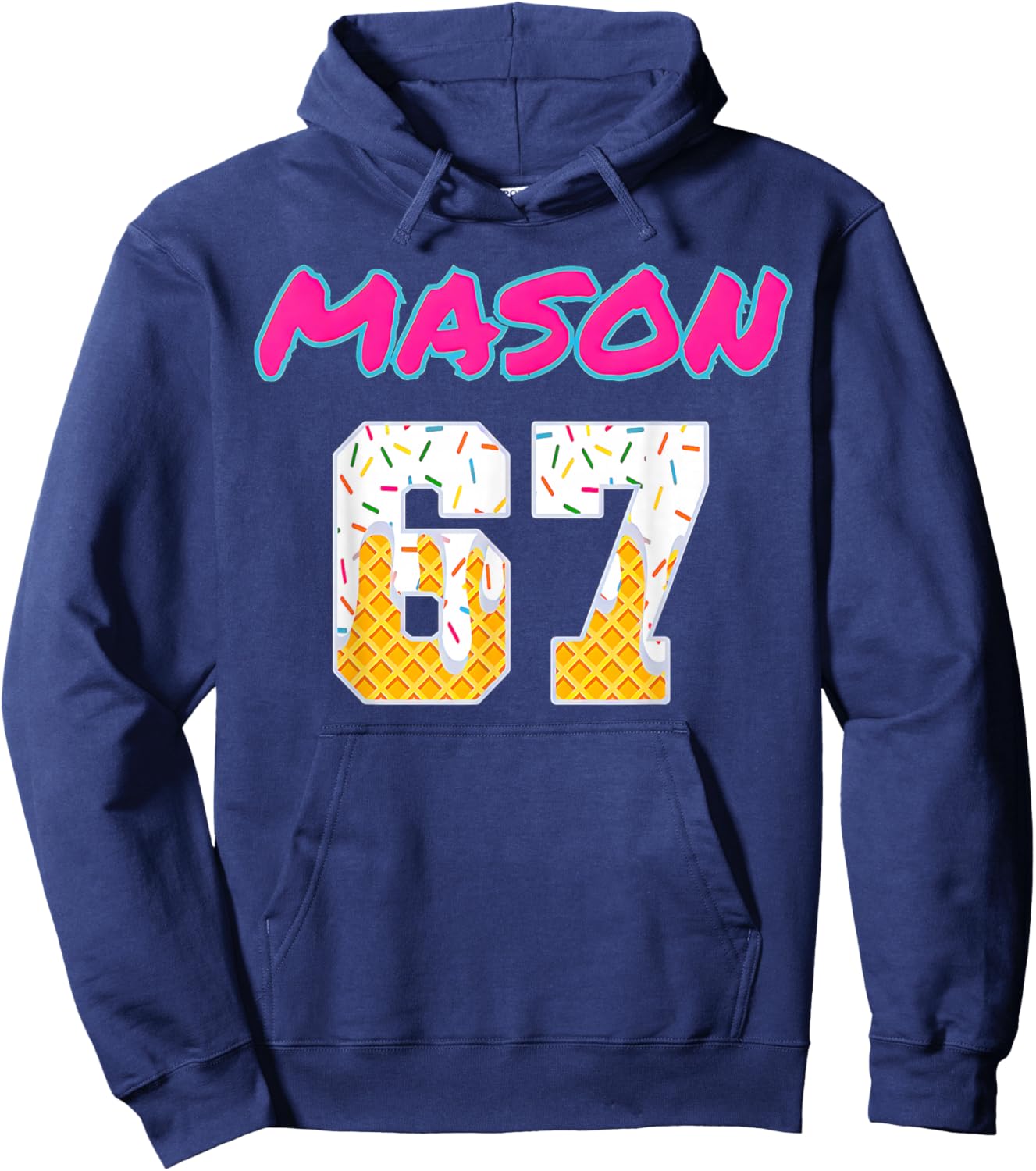 67 Baseball Meme Slang Viral Trend Hoodie - Hoodie | Navy